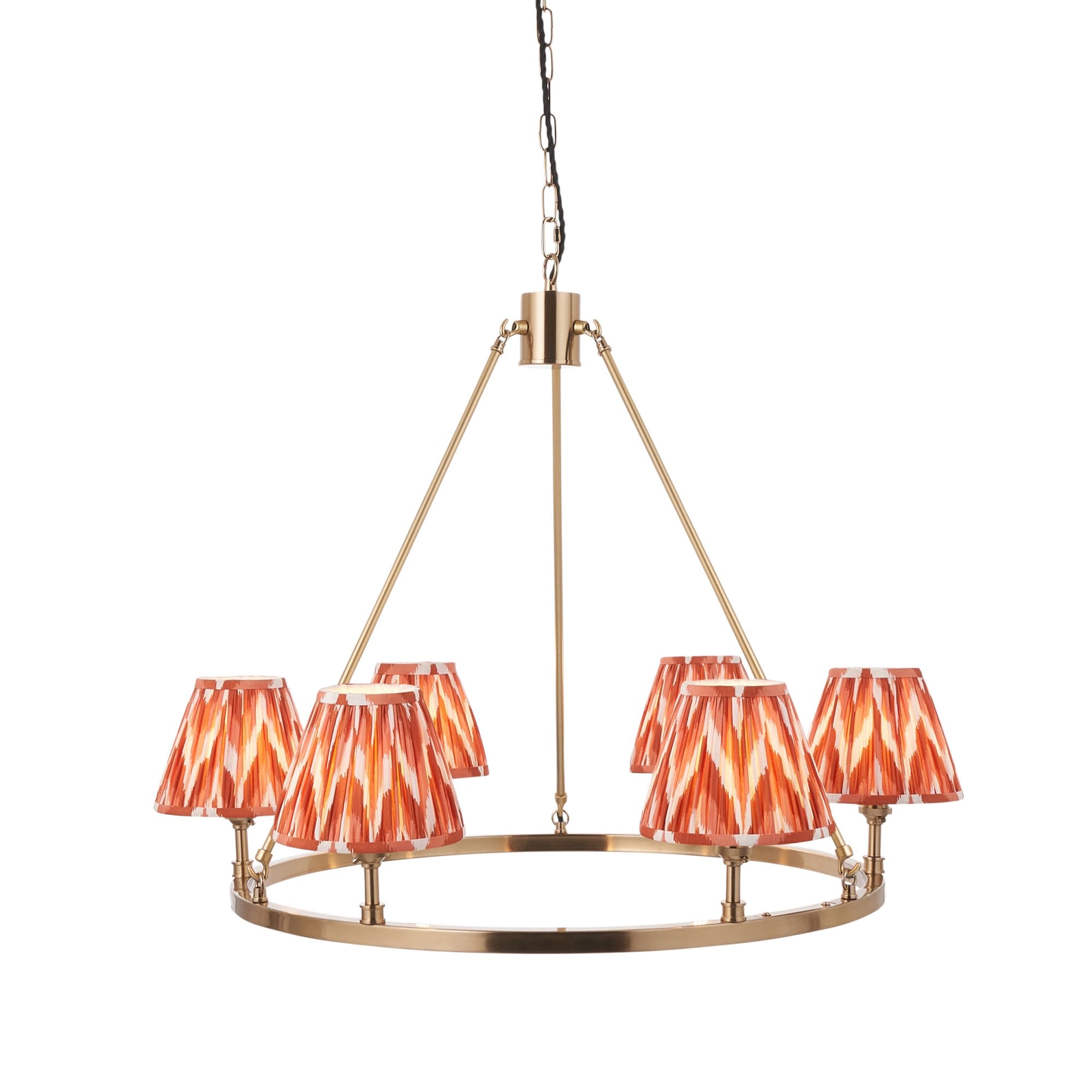 Endon Chester Pendant & Zigzag 16cm Apricot Orange Shade