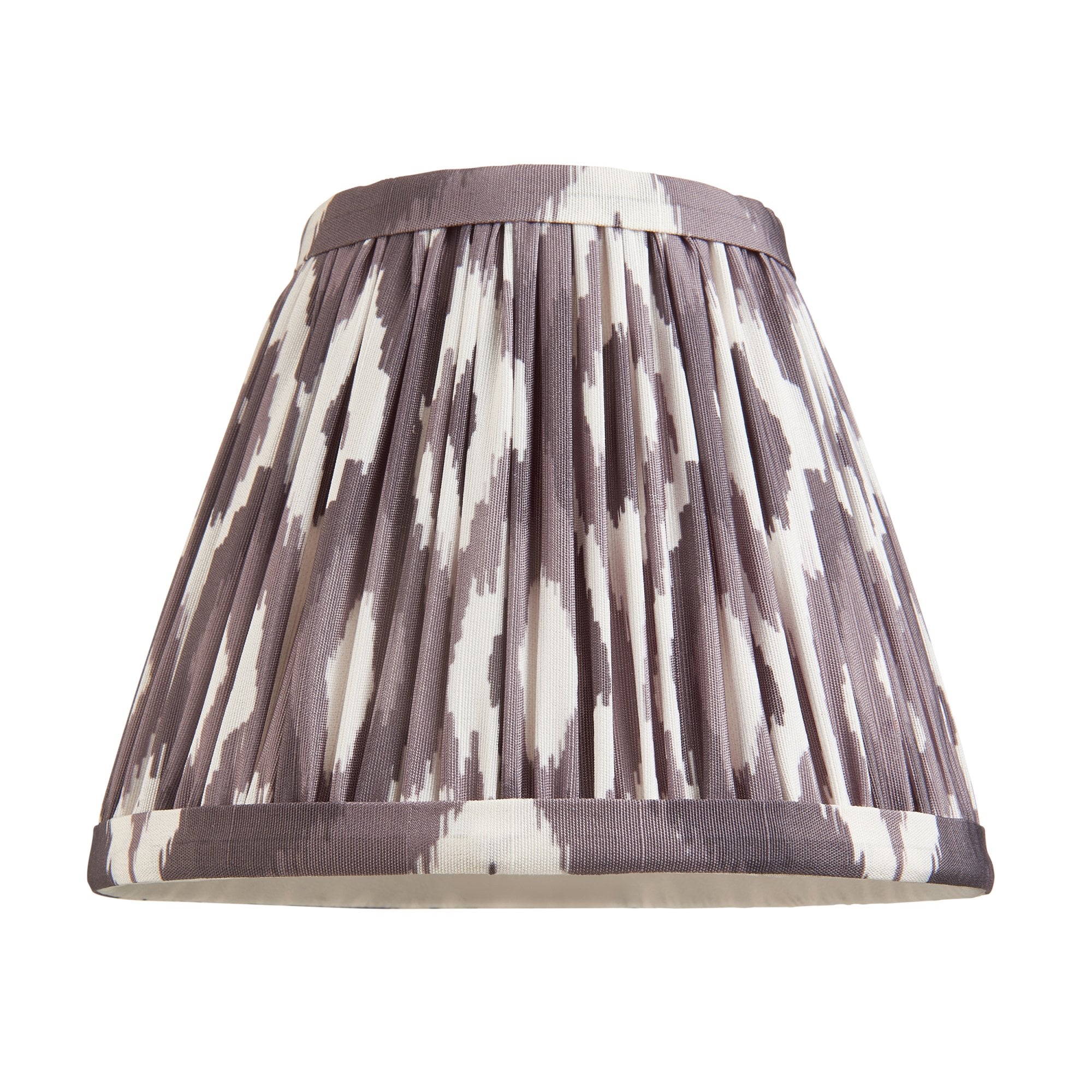 Endon Chester Aged Brass Plate 6 Light Pendant & Ikat 16cm Pearl Grey Shade
