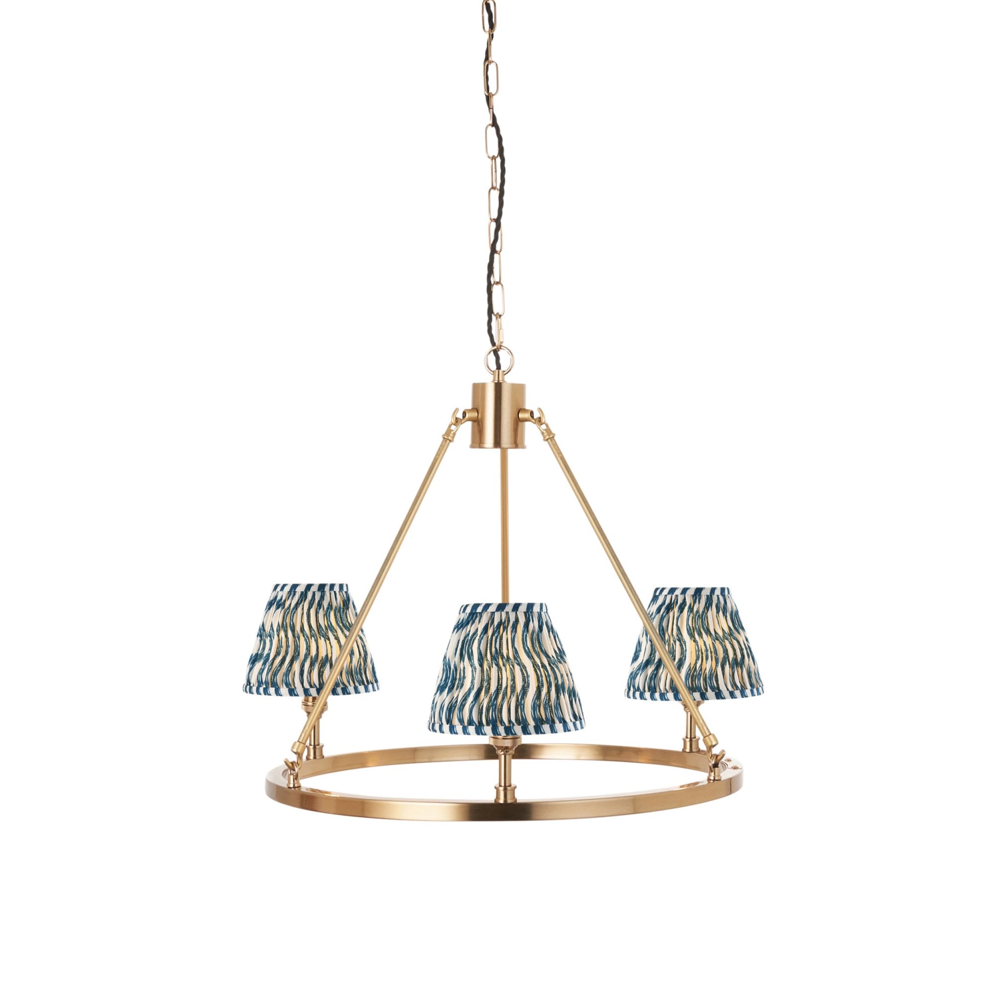 Endon Chester Pendant & Ripple 16cm Marlin Blue Shade