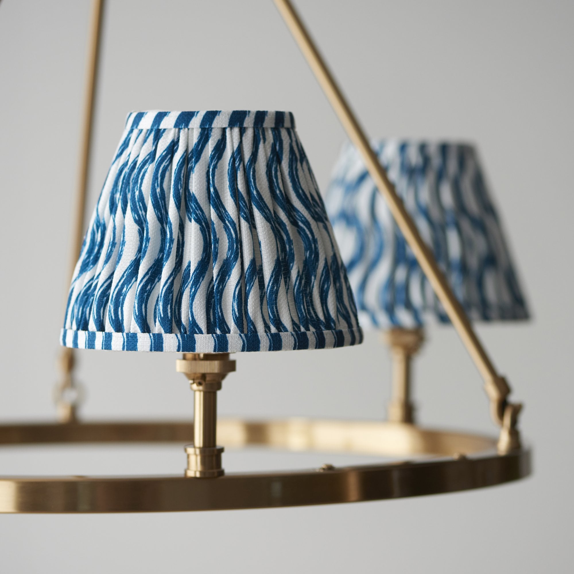 Endon Chester Pendant & Ripple 16cm Marlin Blue Shade