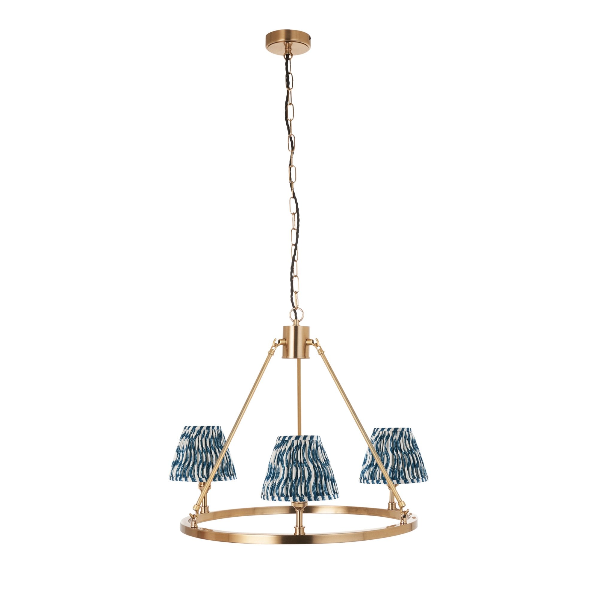 Endon Chester Pendant & Ripple 16cm Marlin Blue Shade