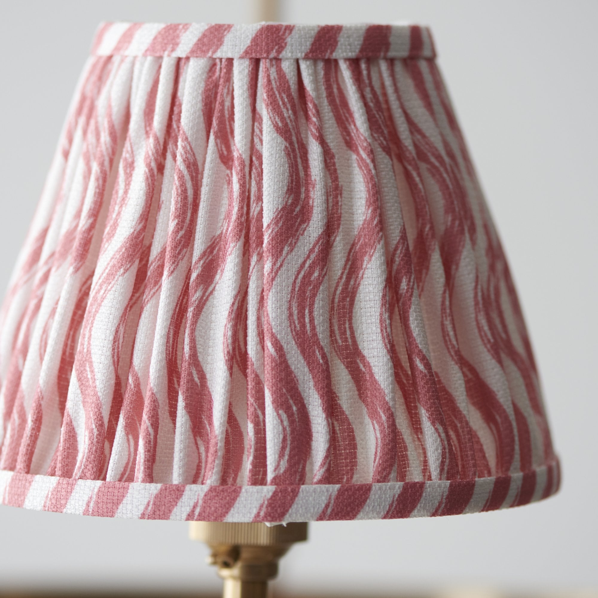 Endon Chester Aged Brass Plate 3 Light Pendant & Ripple 16cm Coral Pink Shade