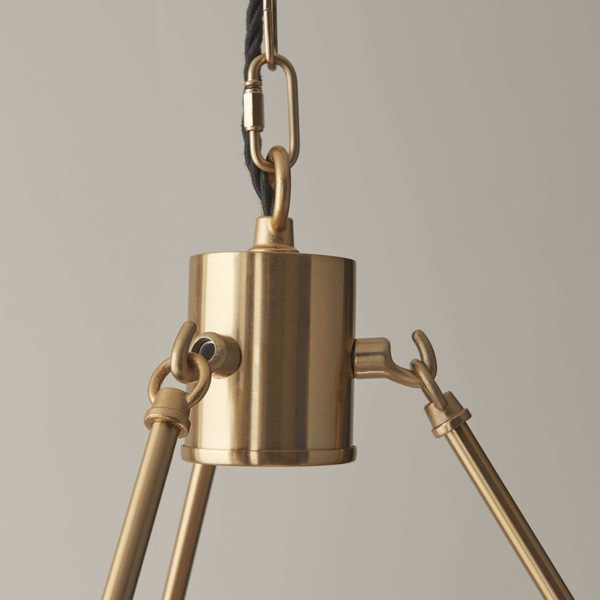 Endon Chester Aged Brass Plate 3 Light Pendant & Zigzag 16cm Cotswold Green Shade