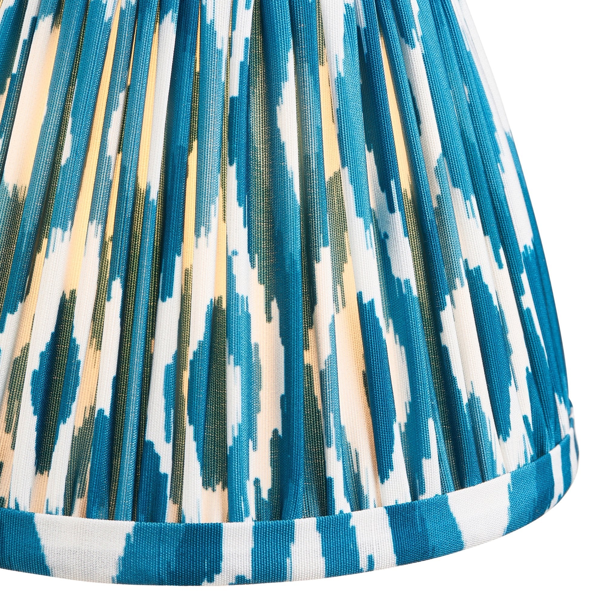 Endon Chester Aged Brass Plate 6 Light Pendant & Ikat 16cm Marlin Blue Shade