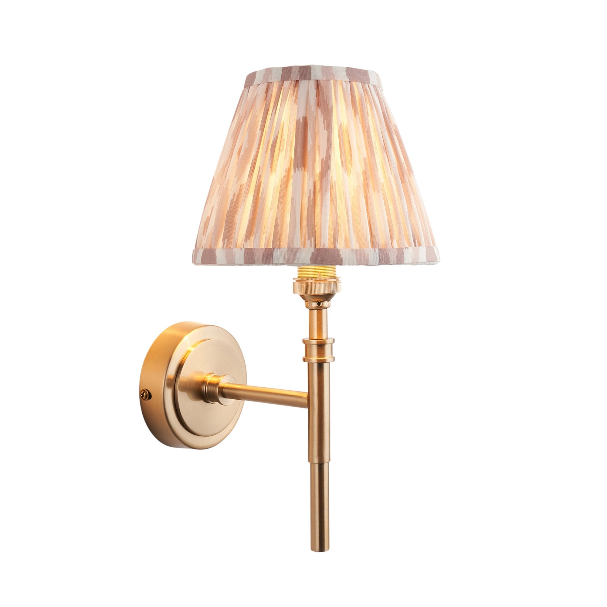 Endon Chester Wall Light & Ikat 16cm Neutral Shade