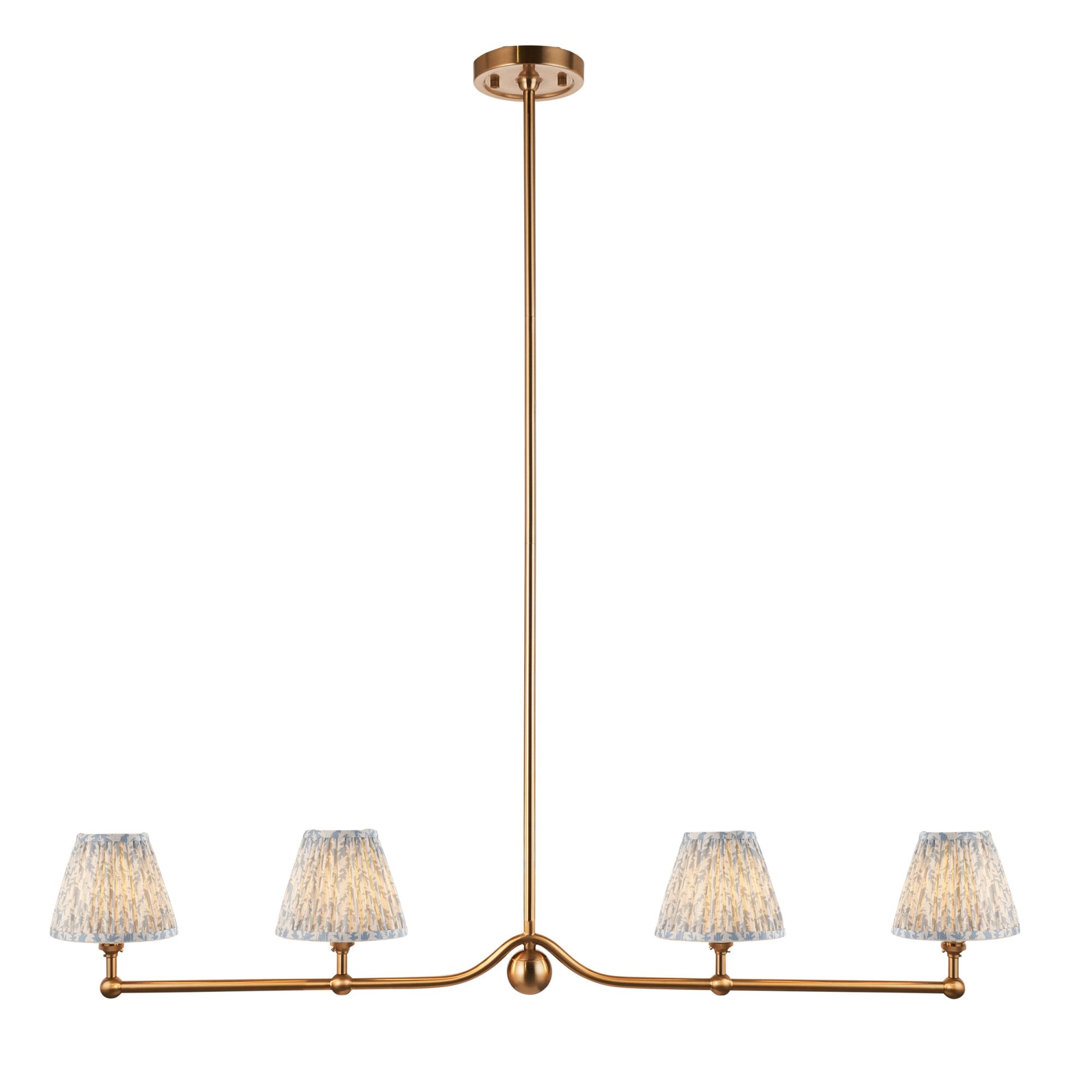 Endon Santiago Pendant & Leaf 16cm Shell Bay Blue Shade