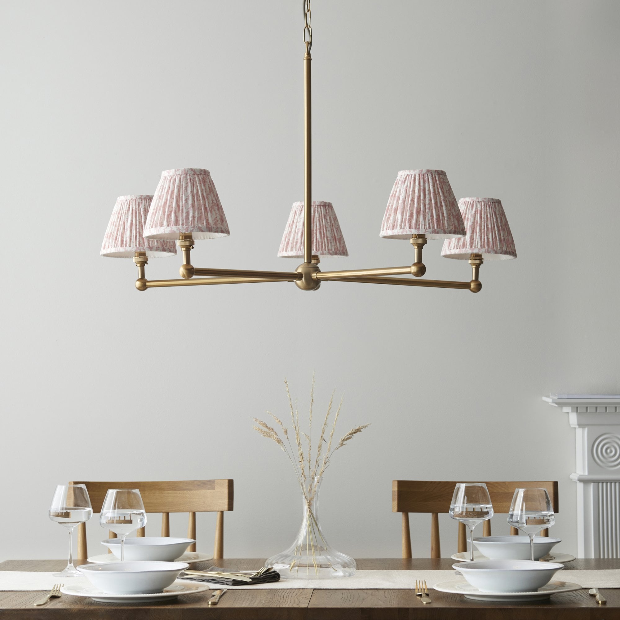 Endon Santiago Pendant & Leaf 16cm Peachy Keen Shade