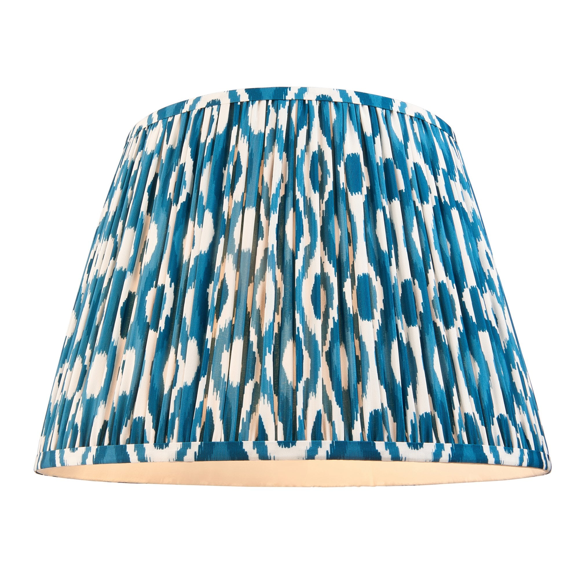 Endon Eltham Muted Red Braided Cable Pendant & Ikat 40cm Marlin Blue Shade