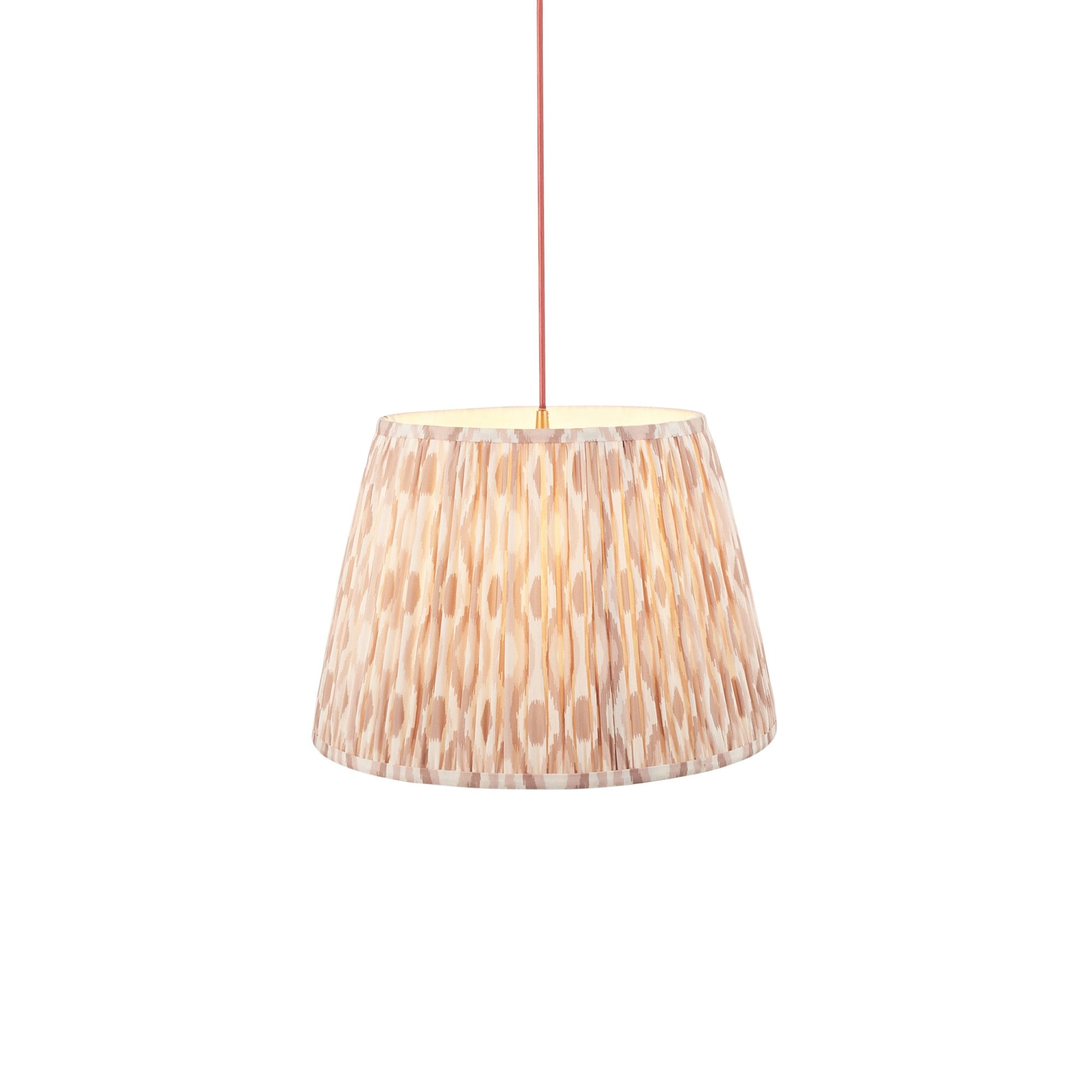 Endon Eltham Muted Red Braided Cable Pendant & Ikat 40cm Neutral Shade