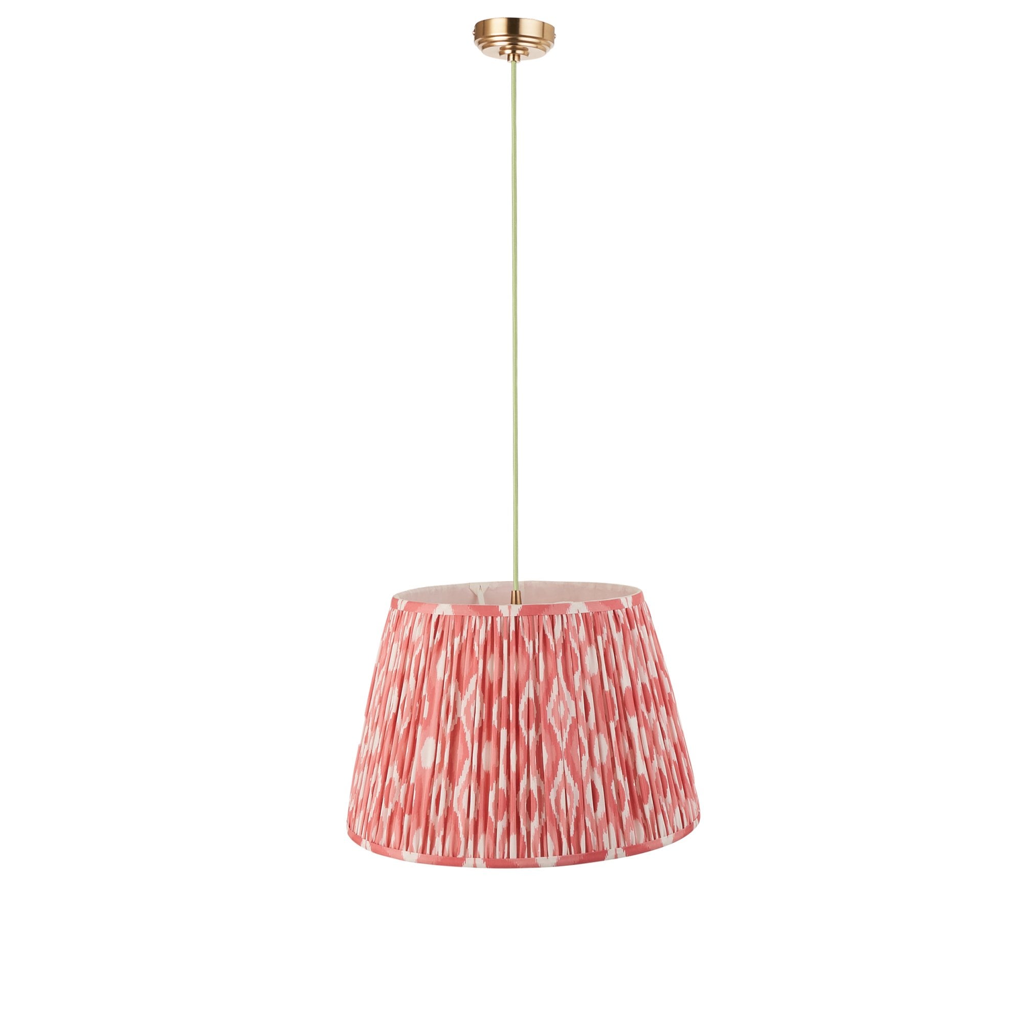 Endon Eltham Pendant & Ikat 40cm Coral Pink Shade