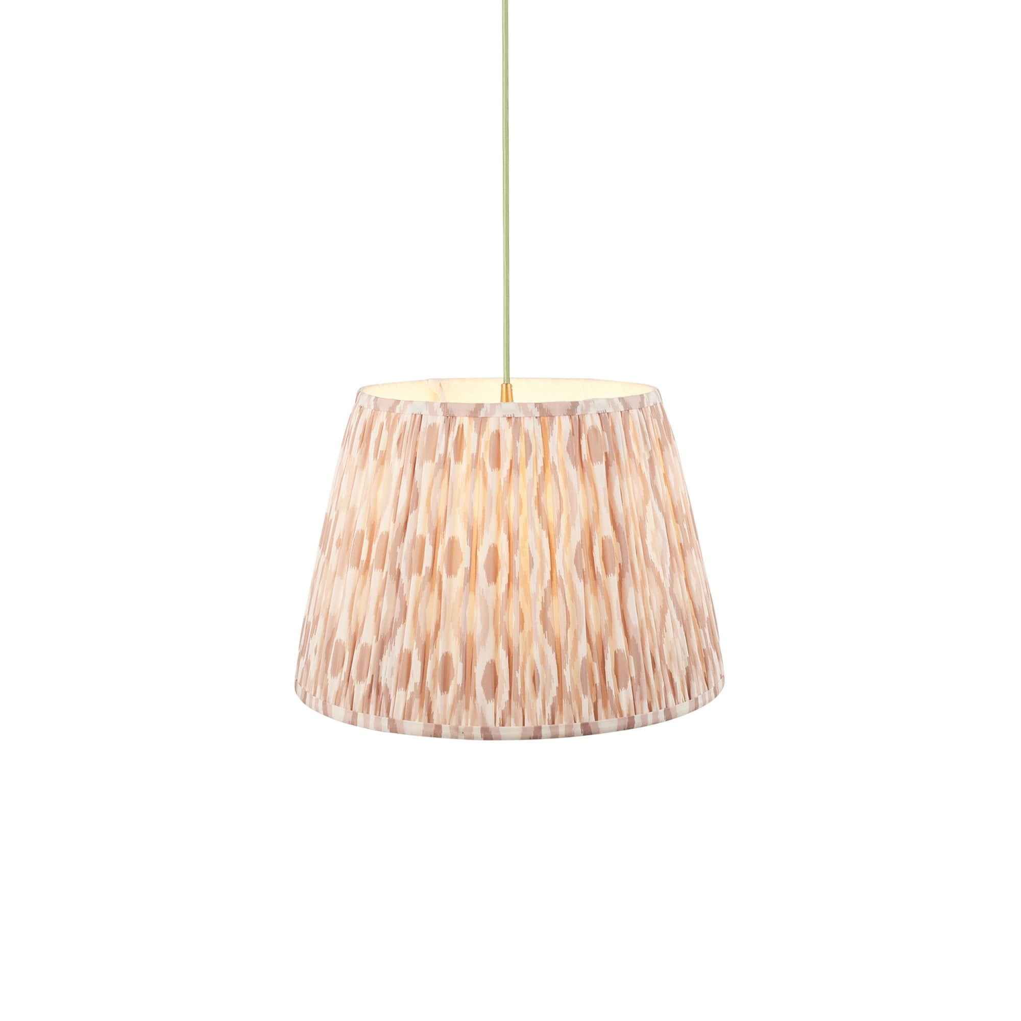 Endon Eltham Muted Green Braided Cable Pendant & Ikat 40cm Neutral Shade