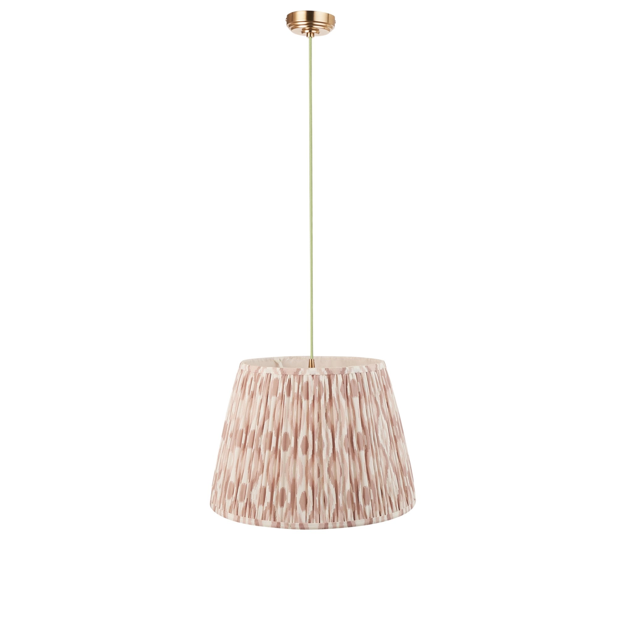 Endon Eltham Muted Green Braided Cable Pendant & Ikat 40cm Neutral Shade