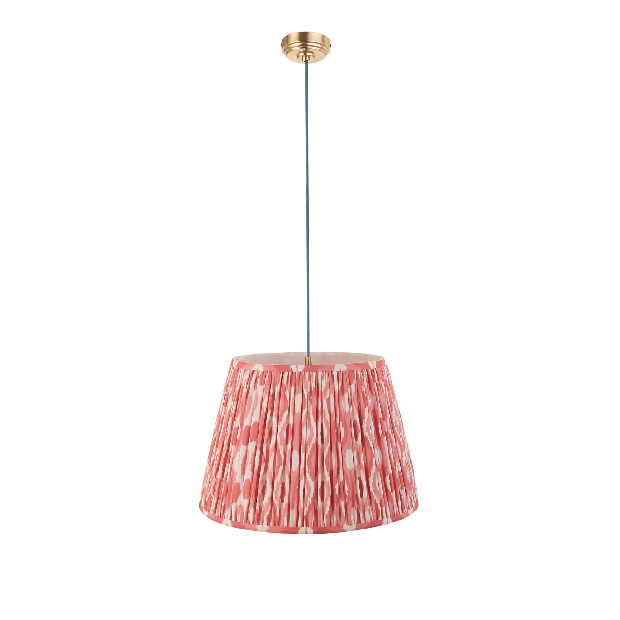 Endon Eltham Pendant & Ikat 40cm Coral Pink Shade