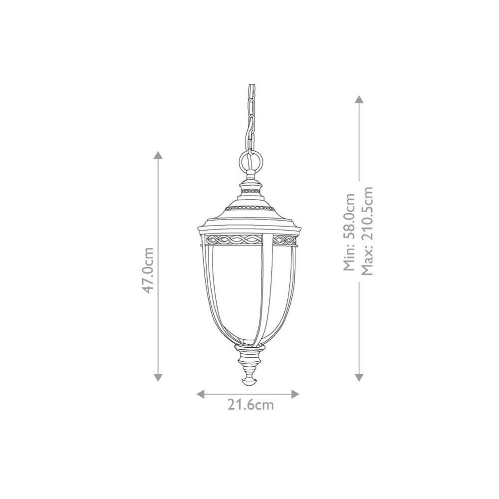 Feiss English Bridle 3 Light Medium Chain Lantern - British Bronze