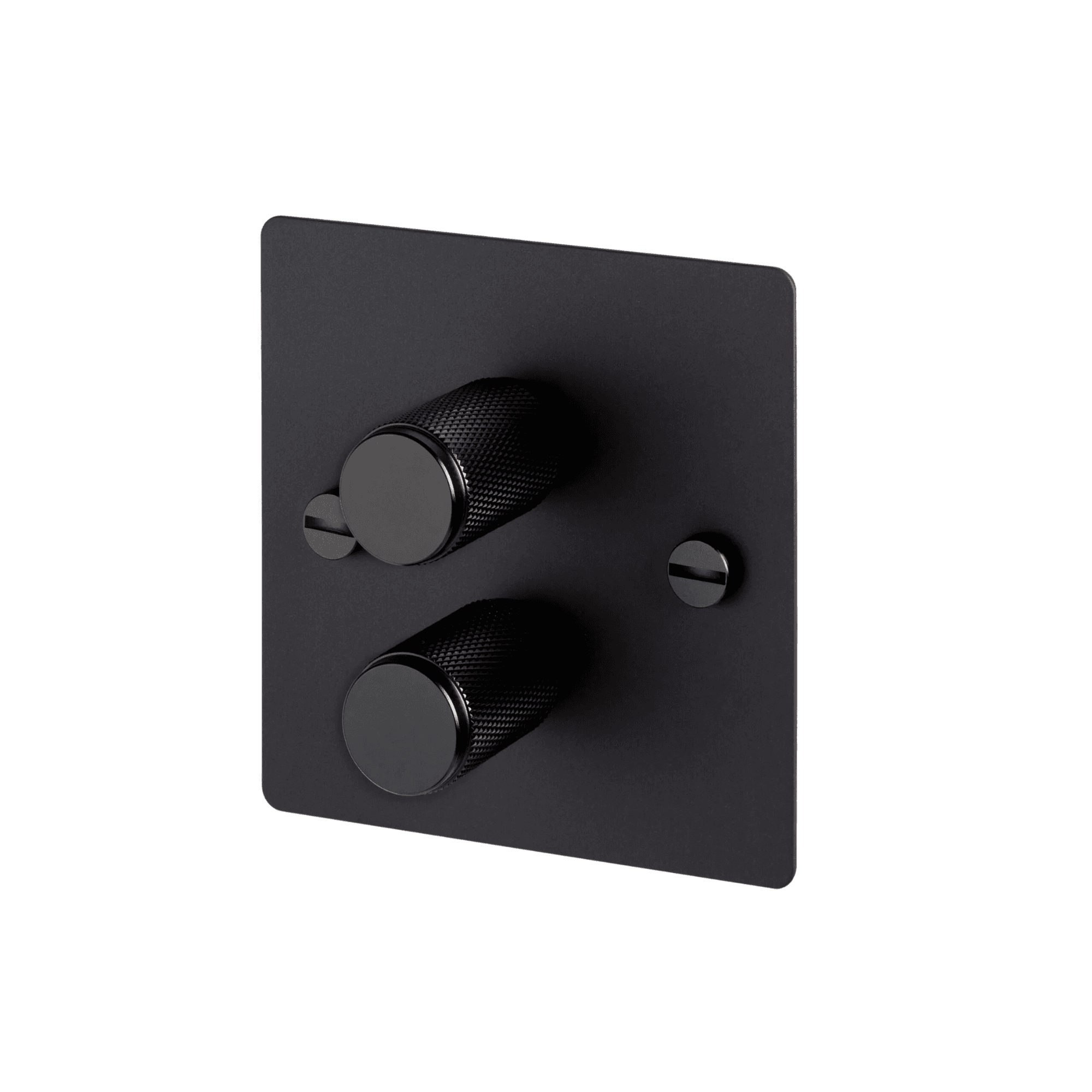 Buster + Punch 2G Dimmer Switch 120W - Black Back Plate & Cross Knurl Pattern