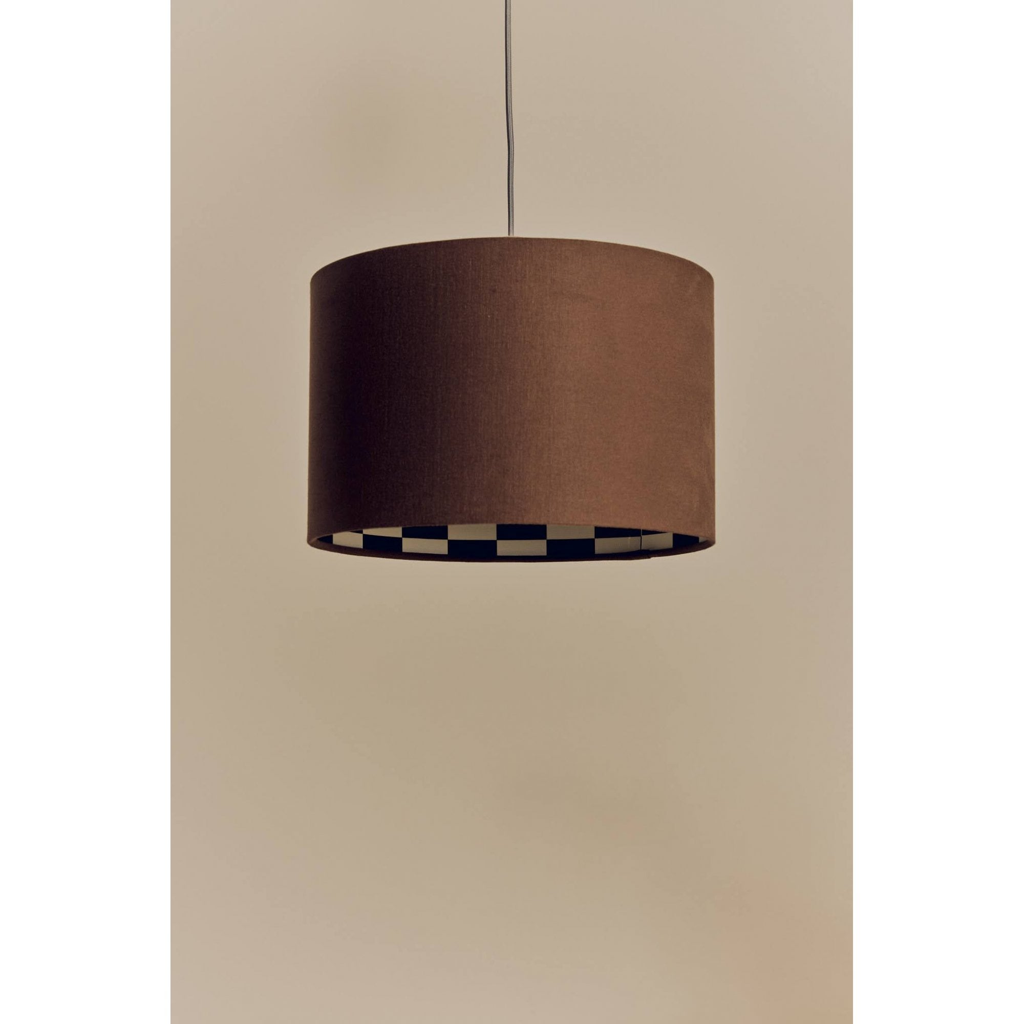 houseof. Checkered Drum Shade  - Bark
