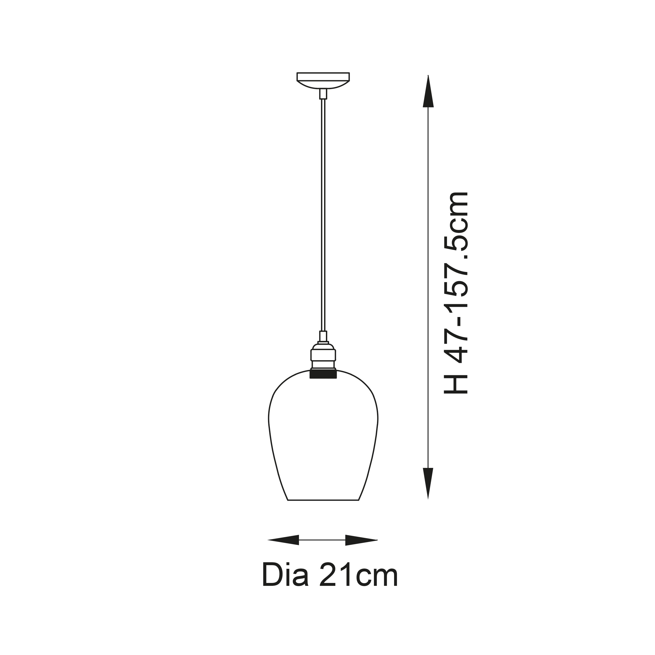 Utopia Walton Single Light Ceiling Pendant - Antique Brass & Clear Glass