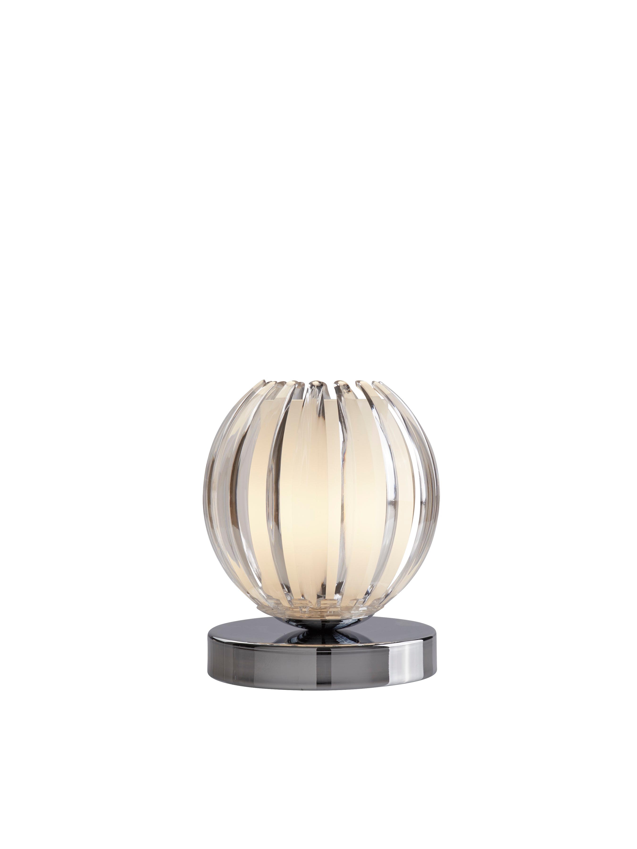 Searchlight Carton Touch Table Lamp, Chrome, Clear Acrylic, Frosted Glass