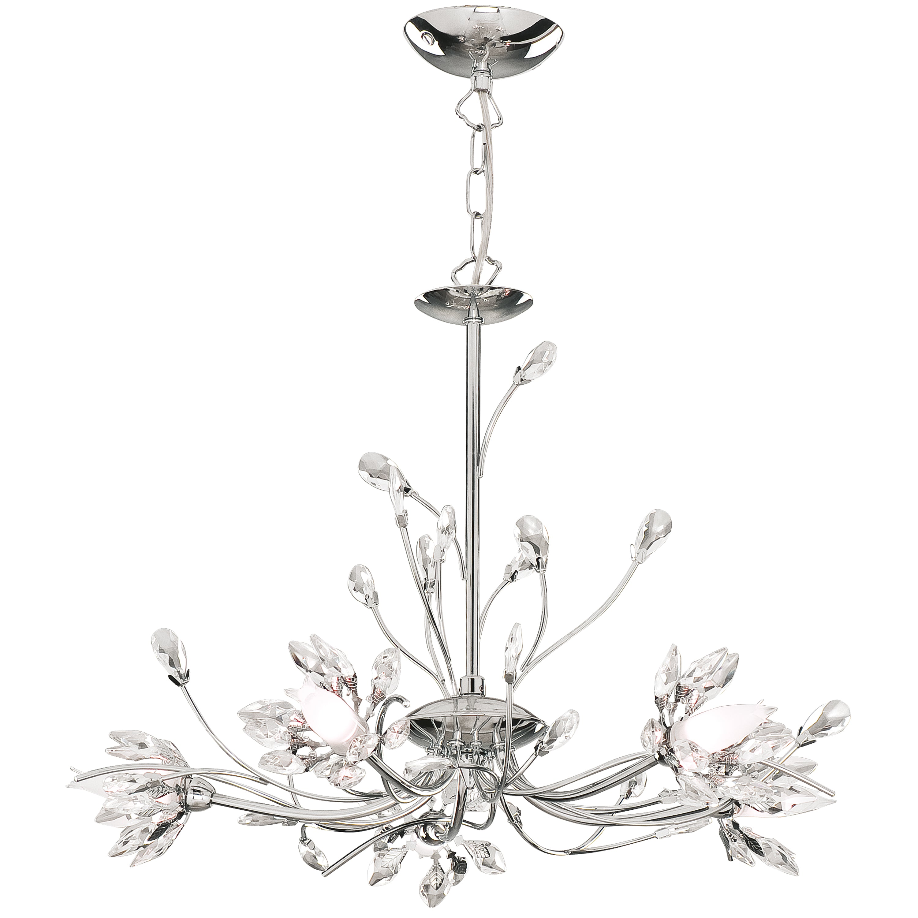 Searchlight Hallam 5 Light Ceiling Pendant - Chrome & Clear Glass