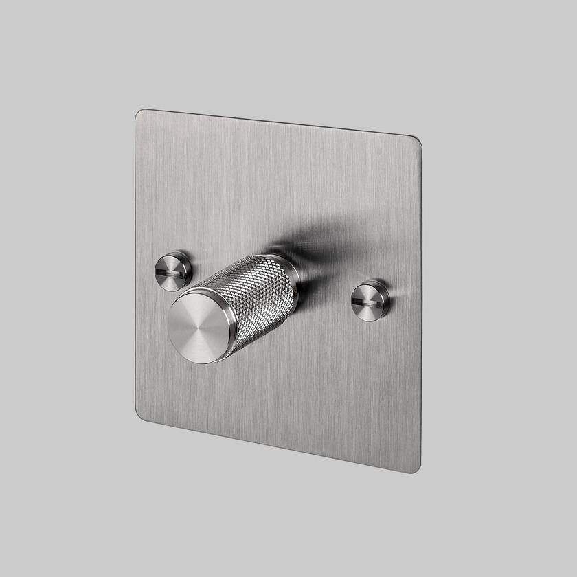 Buster + Punch 1G Dimmer 120W - Cross Knurl - Steel - 2 Way