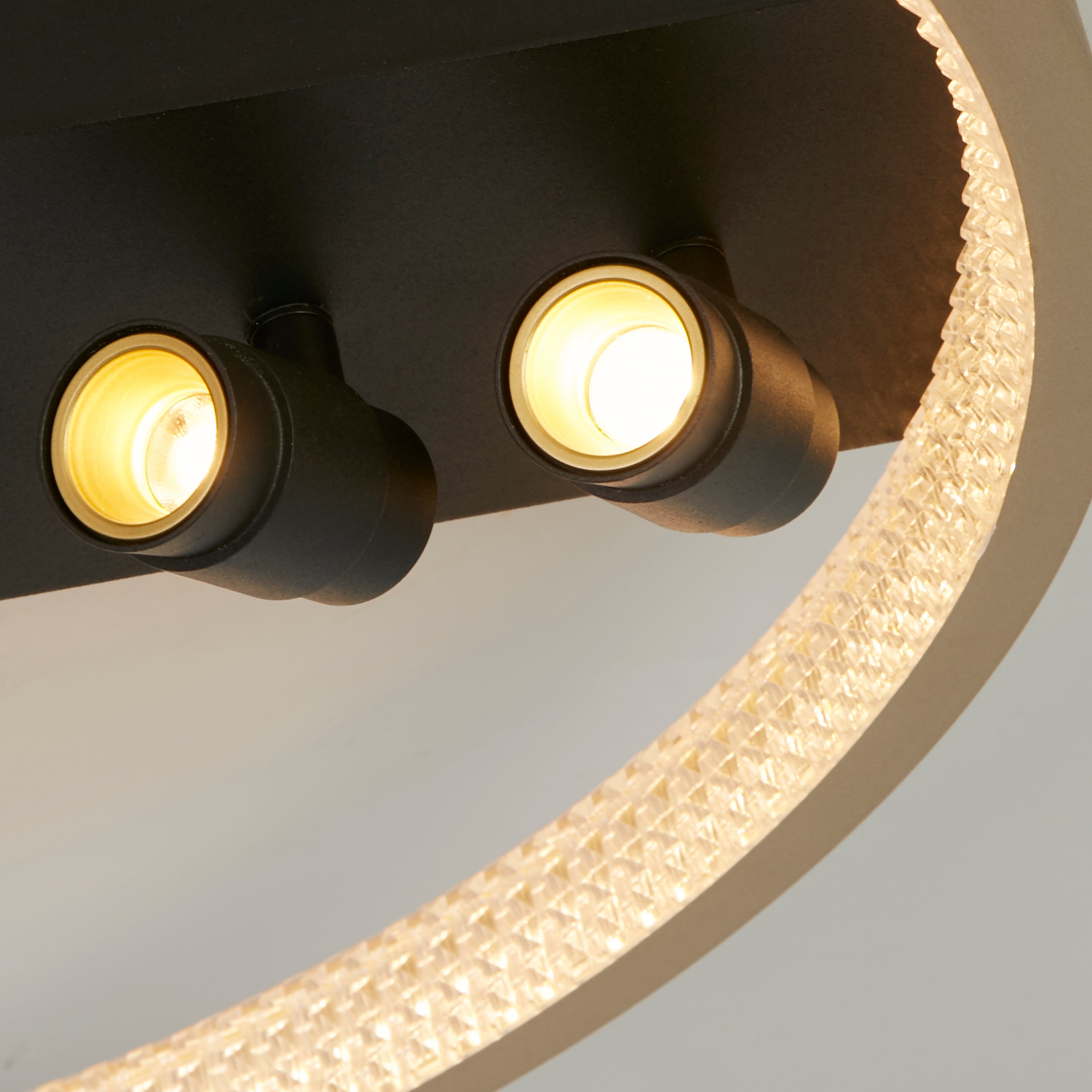 Searchlight Gilbert Flush - Black & Gold Metal