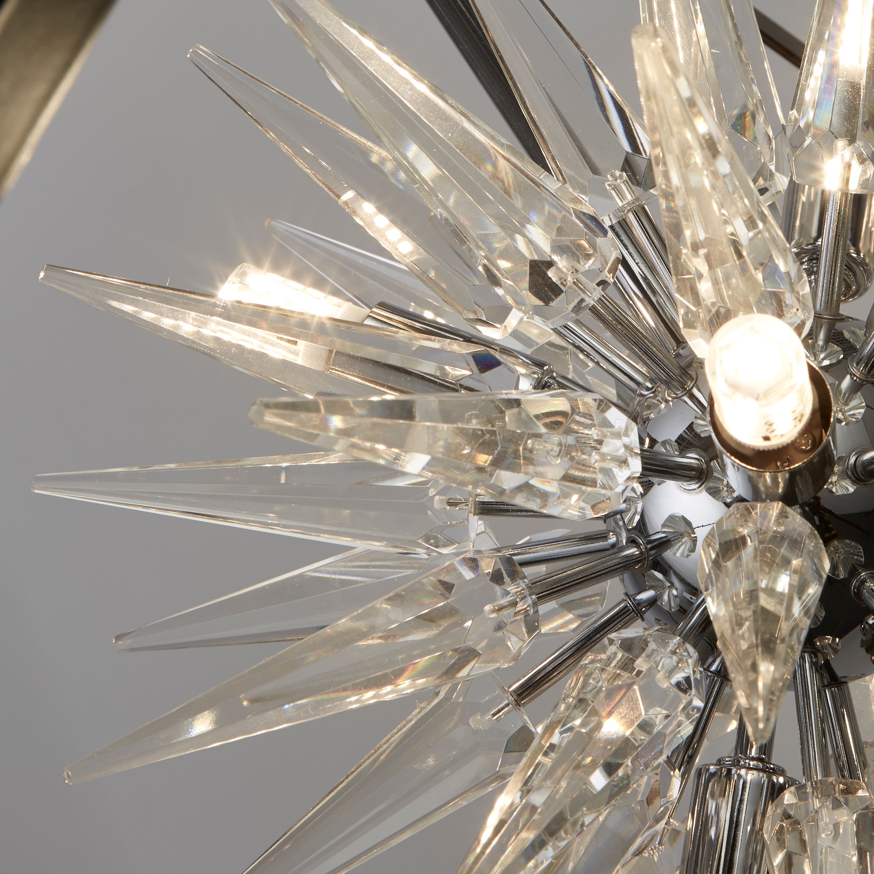 Searchlight Somerset 6 Light Ceiling Pendant - Black & Crystal Glass