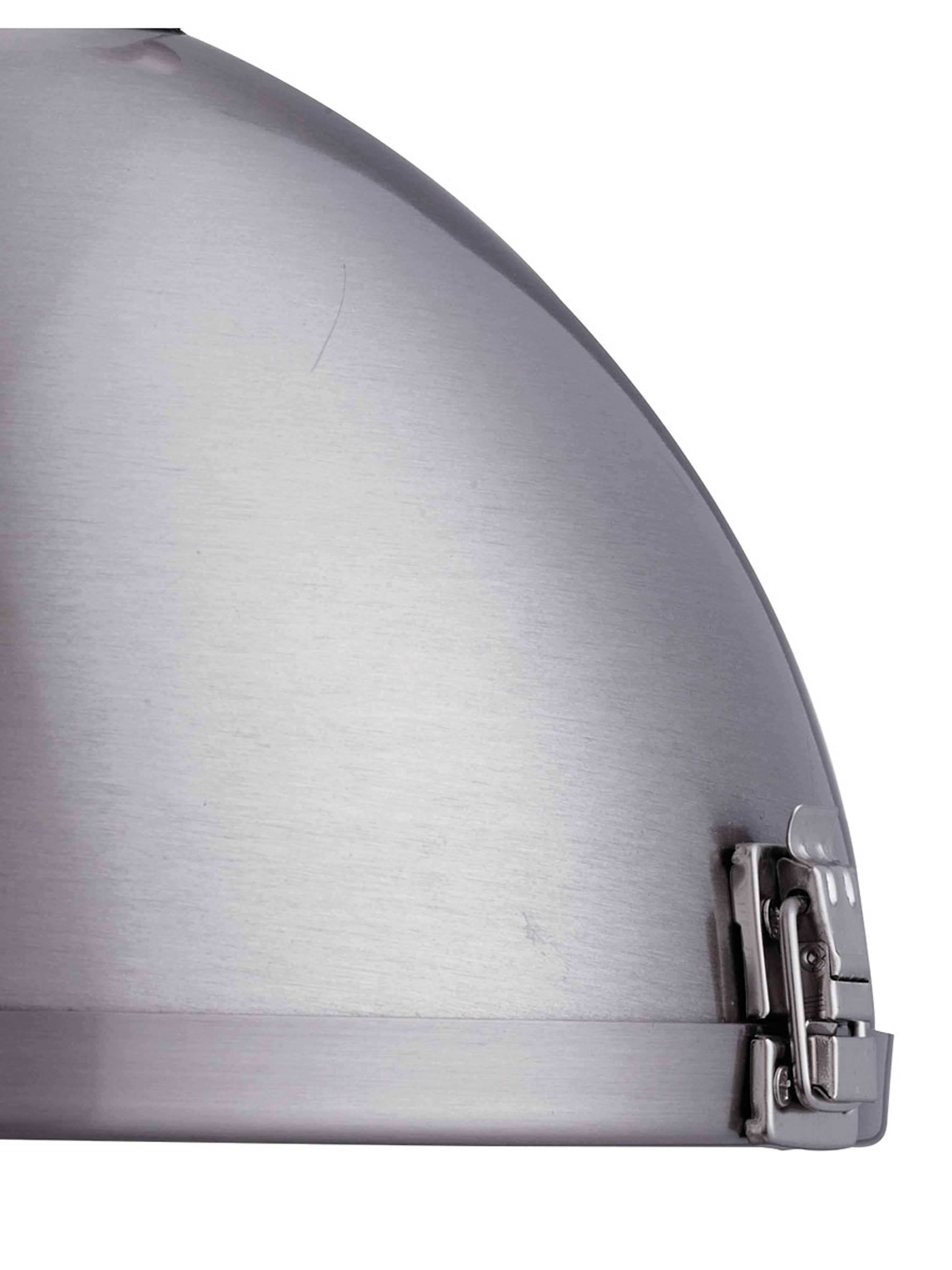 Searchlight Ireton Pendant, Single Satin Silver, Clear Lens