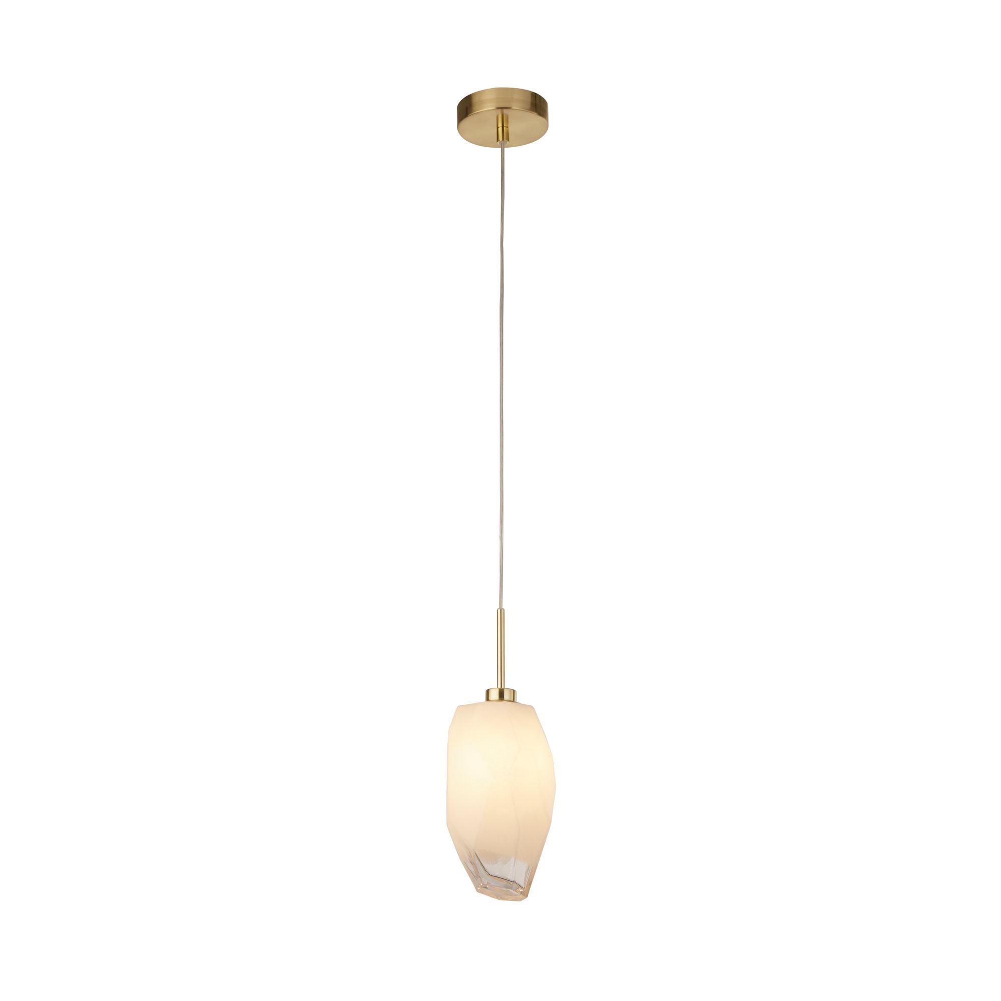 Searchlight Rocky 1 Light Pendant - Satin Brass