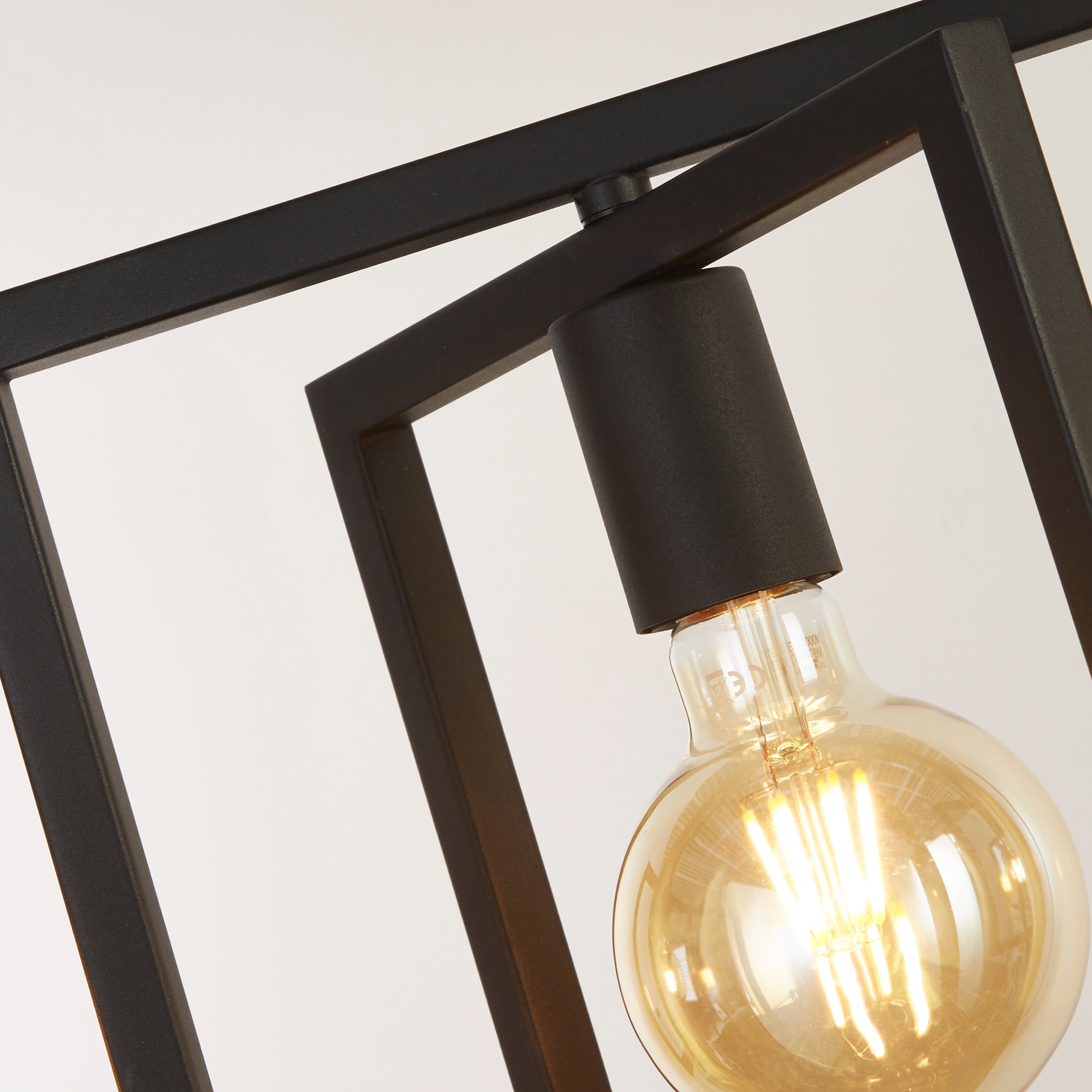 Searchlight Pickwick 4 Light Pendant - Matt Black Metal