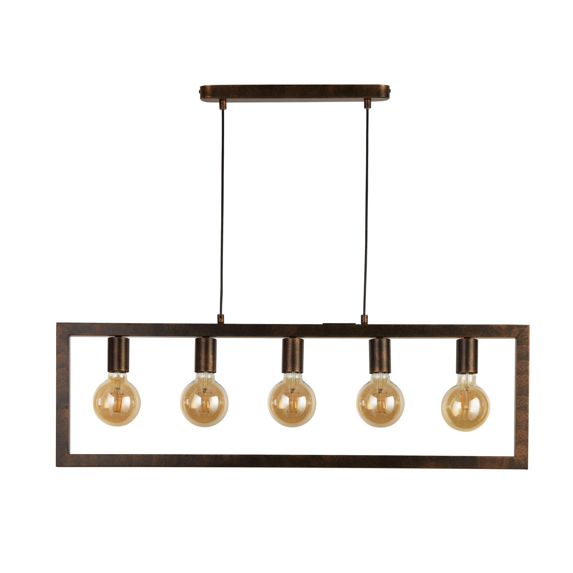 Searchlight Oakes 5 Light Ceiling Pendant - Rustic Brown