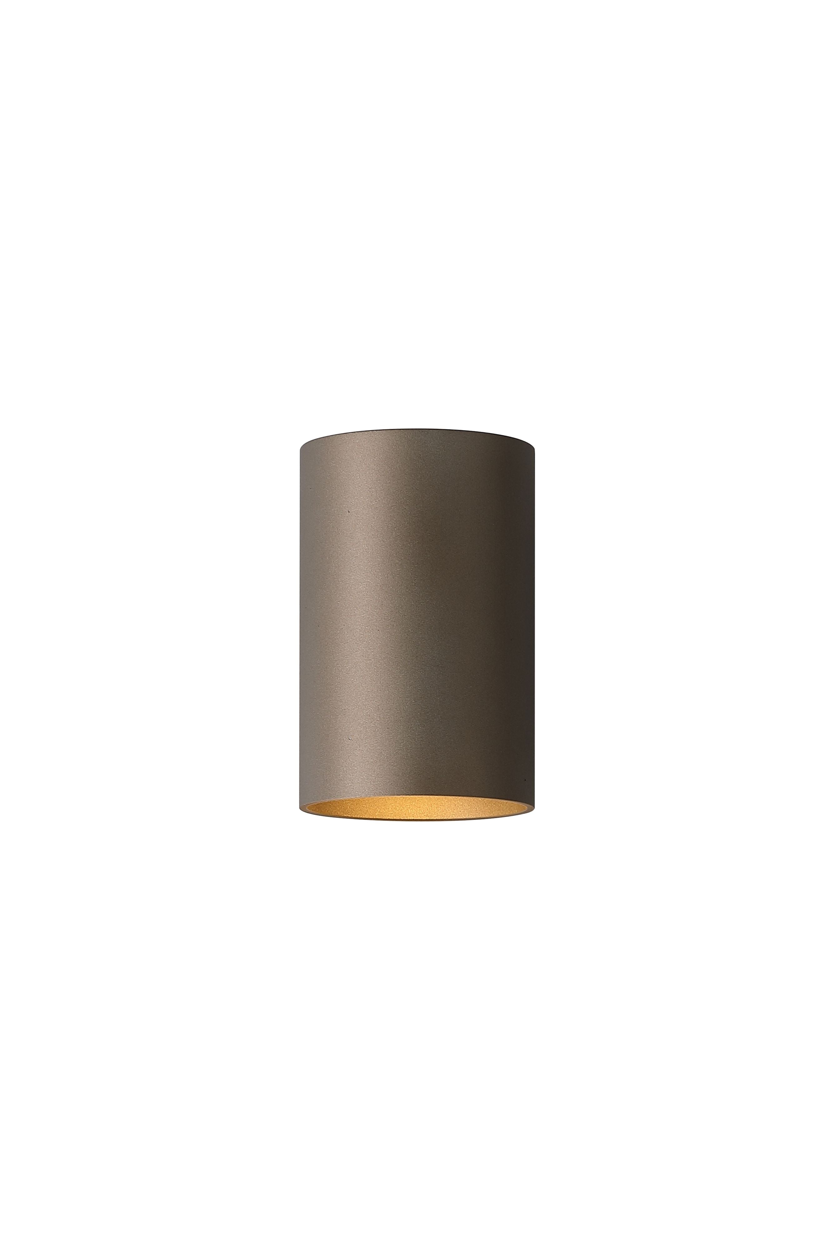 Searchlight Cyls Cylinder Down Wall Light in latte, straight on view of the closed cylinder with the light off