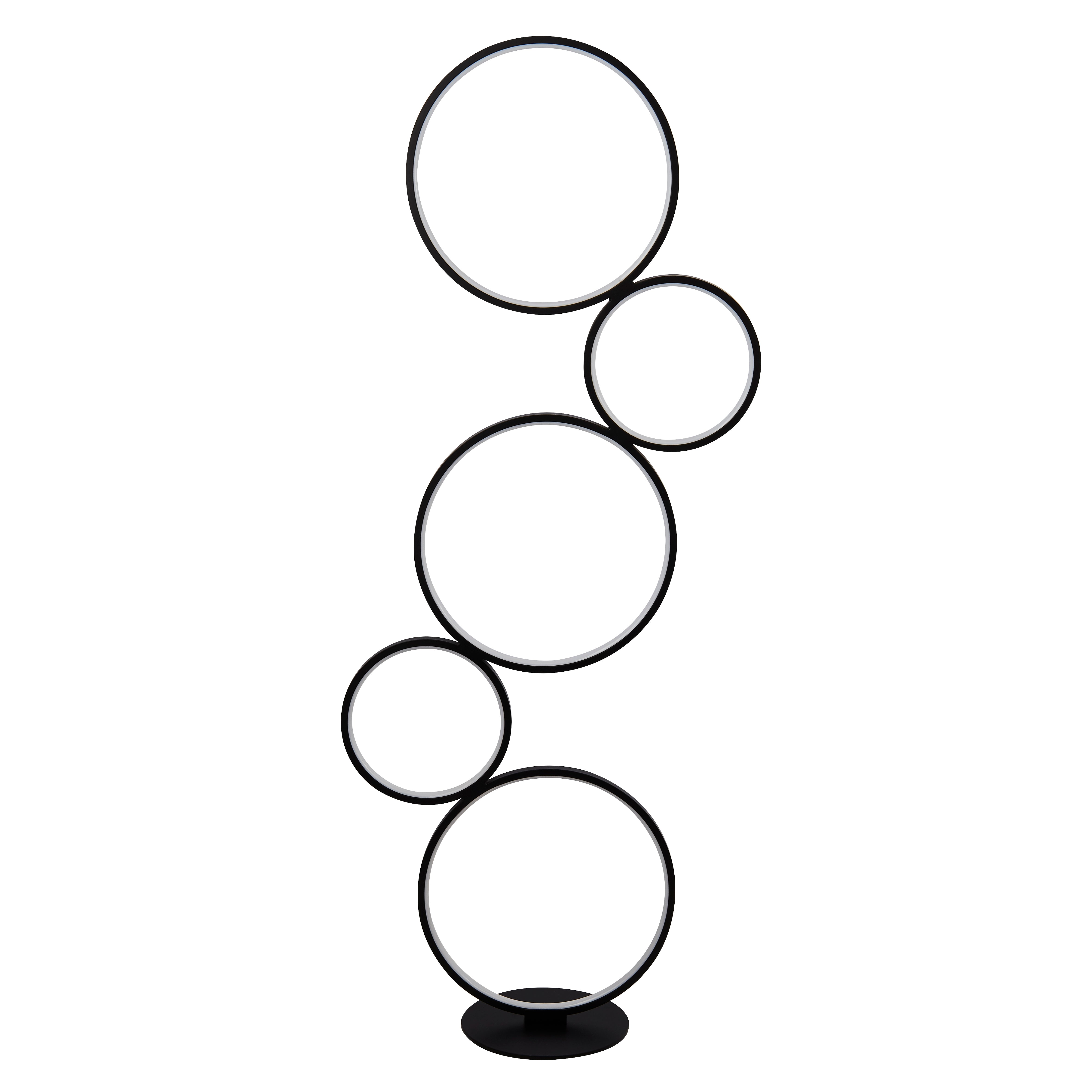 Searchlight Cantsfield 5 Light LED Ring Floor Lamp - Matt Black