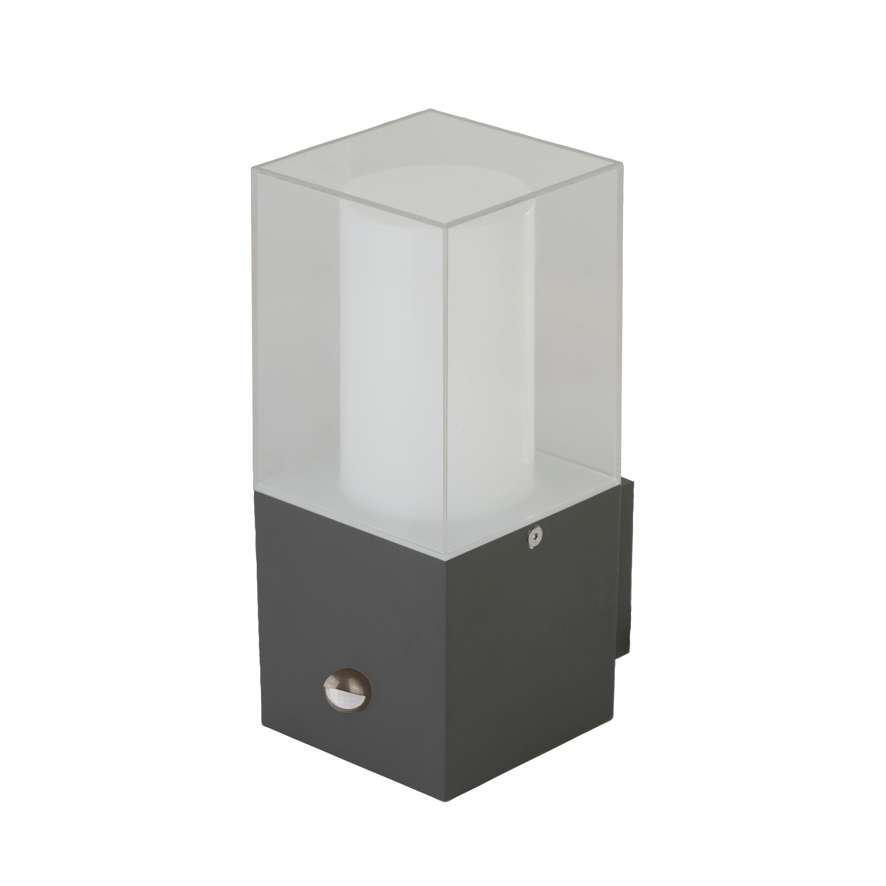 Searchlight Gildart Outdoor Wall light with PIR Sensor - Grey & Clear - IP44