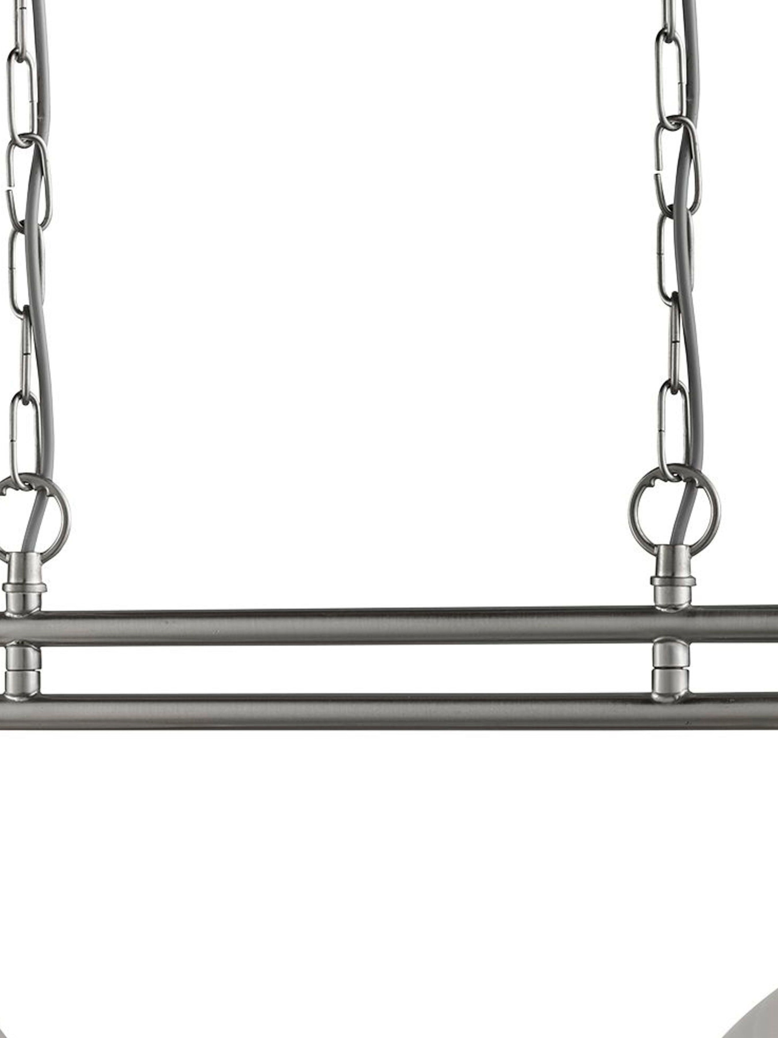 Searchlight Beech 2 Light Bar Pendant - Satin Silver & Glass