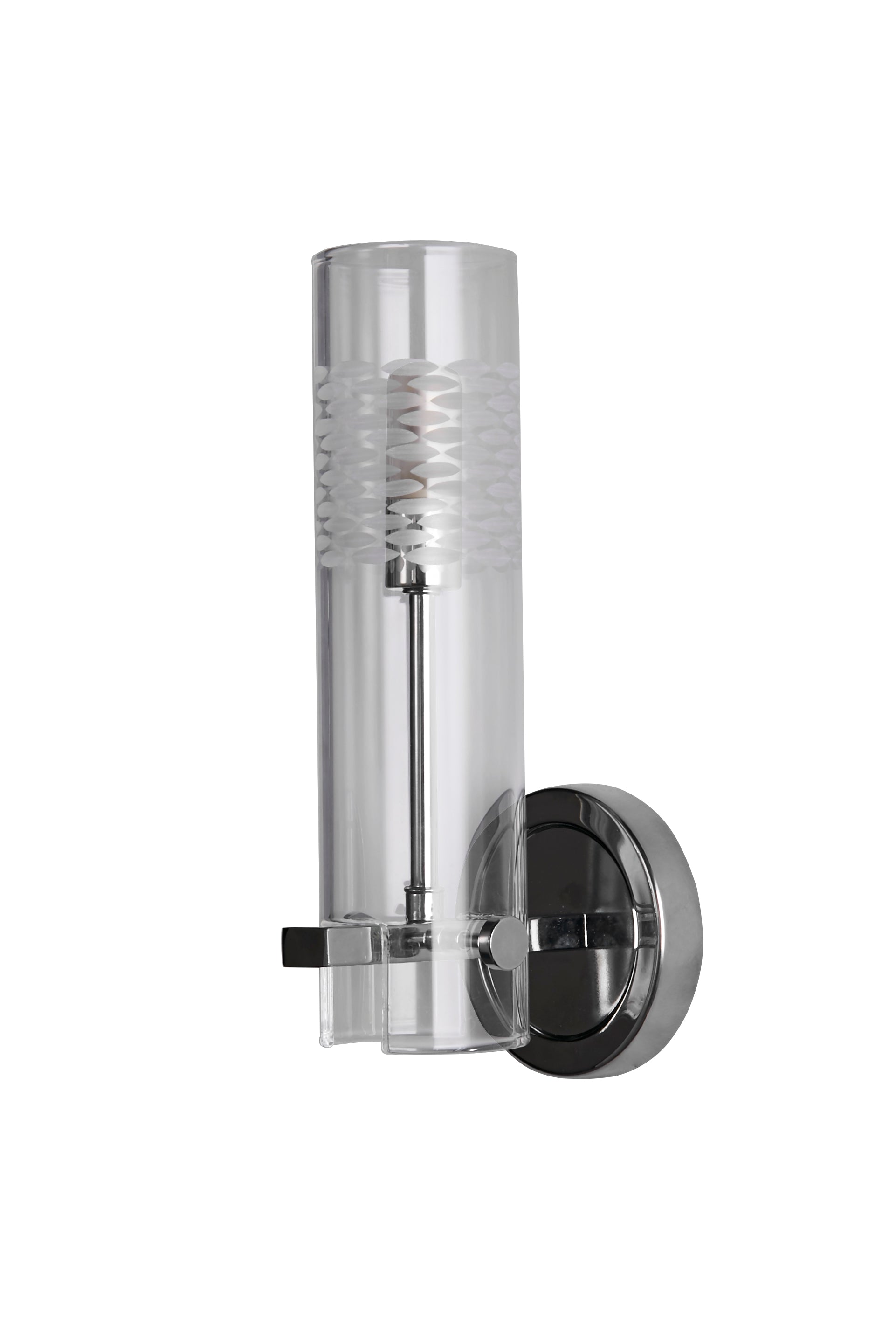 Searchlight Scholar Bathroom Wall Light - Chrome Metal & Clear Etched Glass