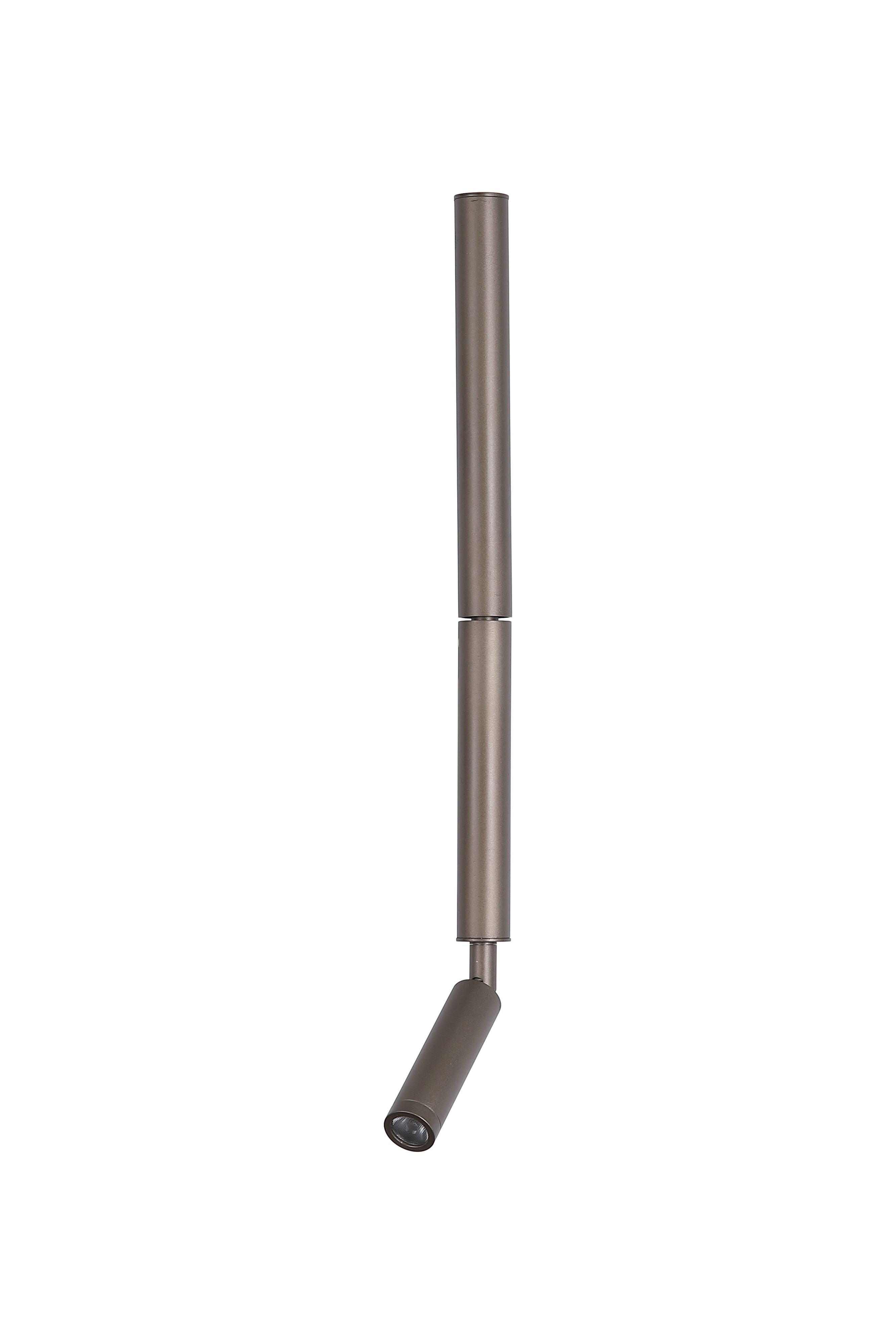 Searchlight Architect LED Wall Light with Reading Arm in latte metal - view 2