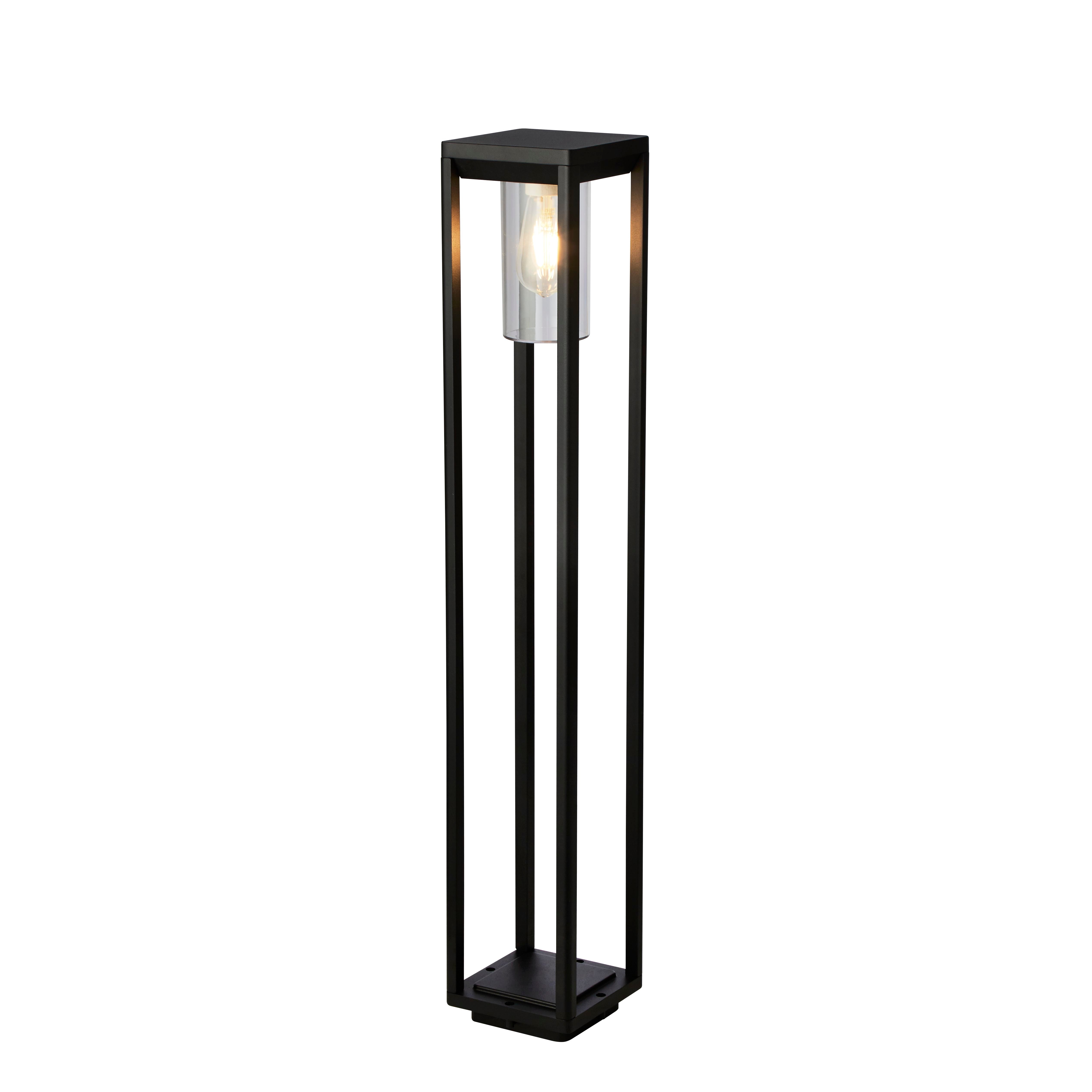 Searchlight Aubery 900mm Outdoor Post - Matt Black with Clear Diffuser