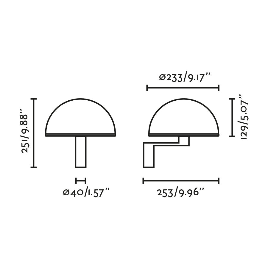 Faro DOME Wall Lamp - Satin Black & Gloss White