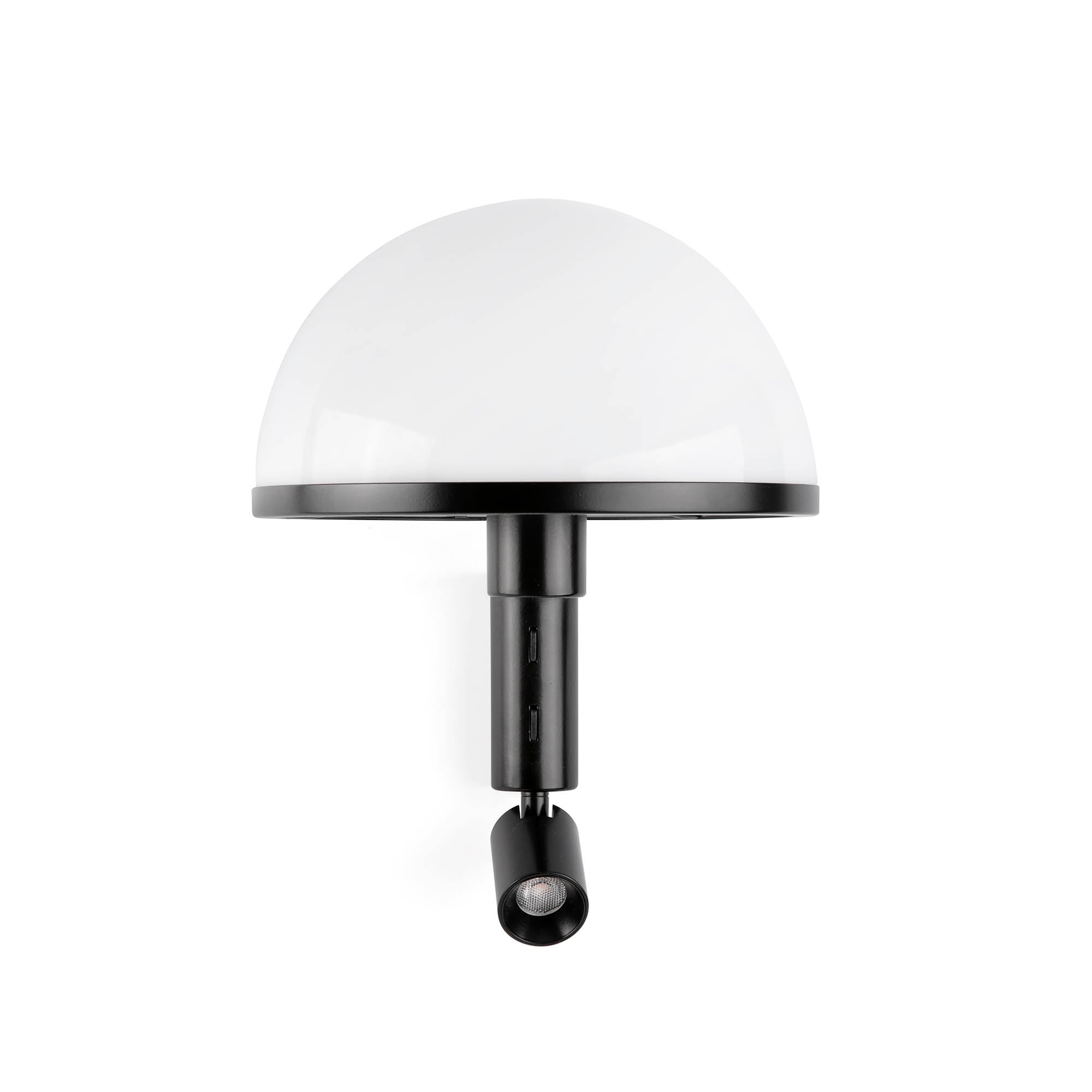 Faro DOME Wall Lamp & LED Reader - Satin Black & Gloss White