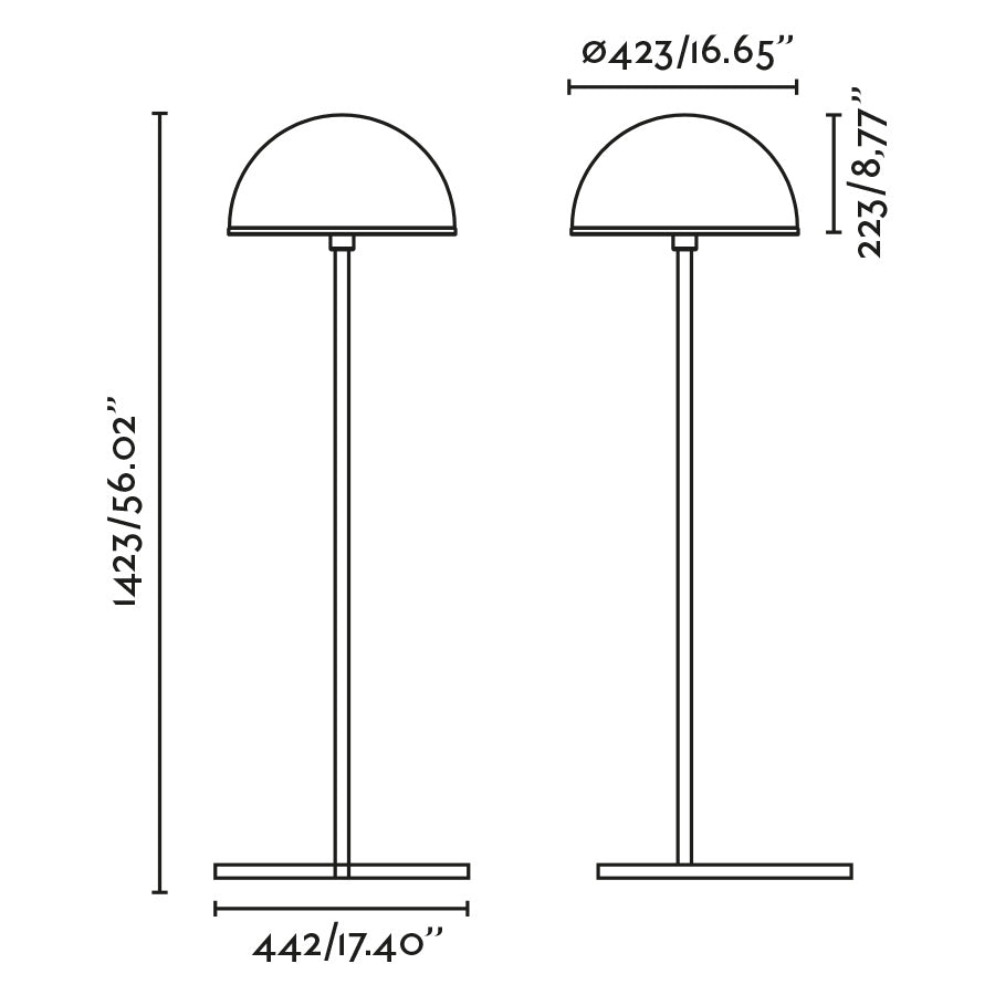 Faro DOME Floor Lamp - Satin Black & Gloss White
