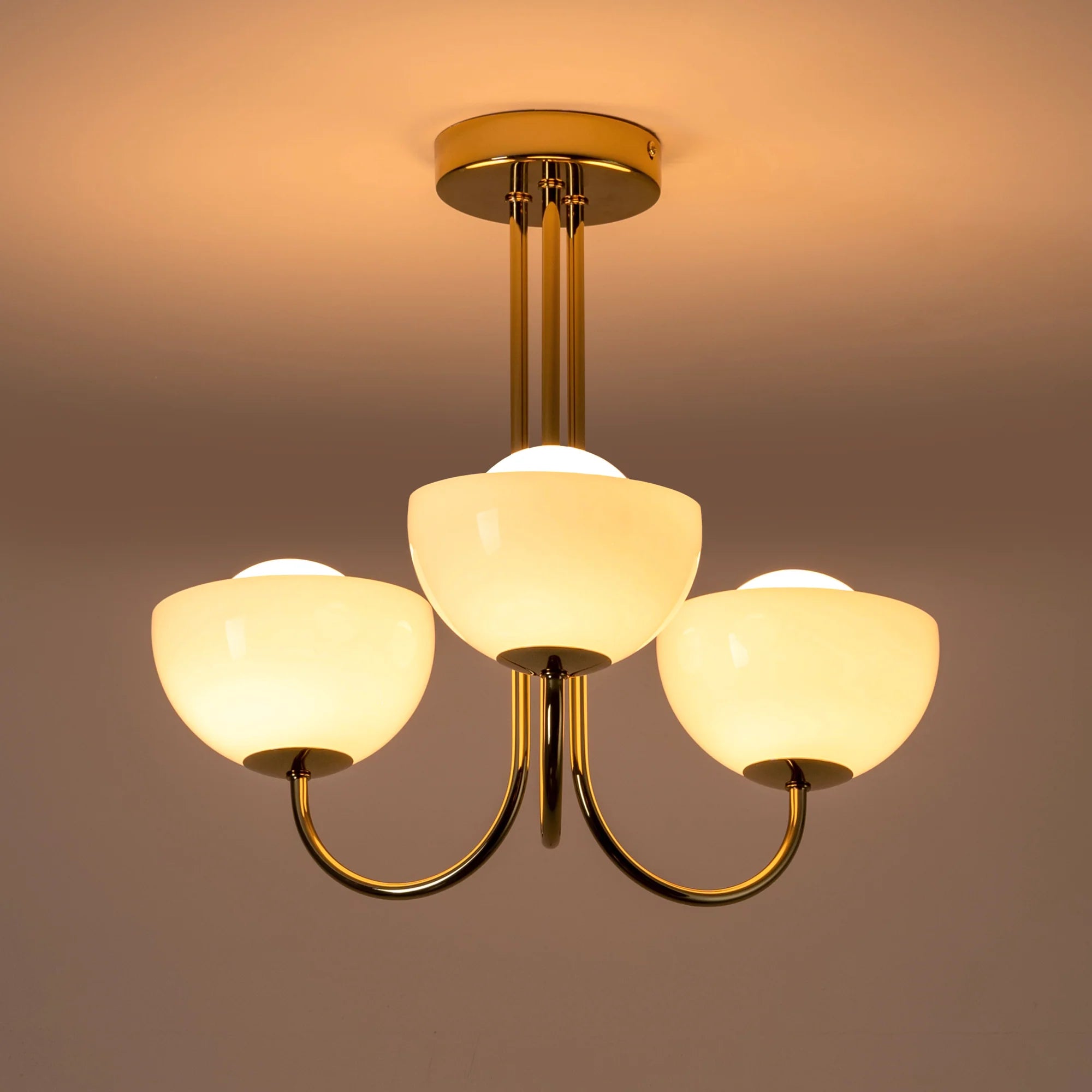 houseof. Dome 3 Light Ceiling Pendant - Brass