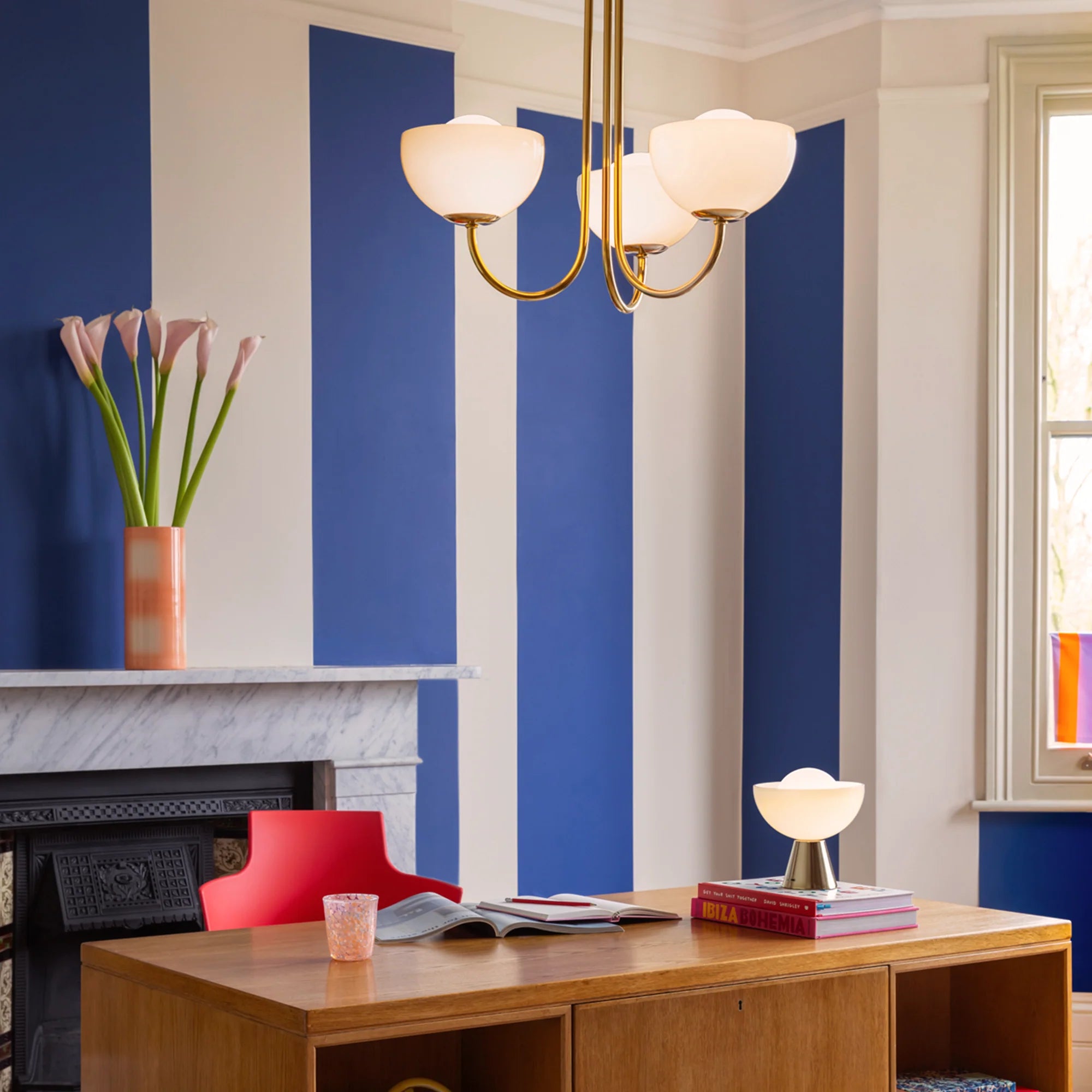 houseof. Dome 3 Light Ceiling Pendant - Brass