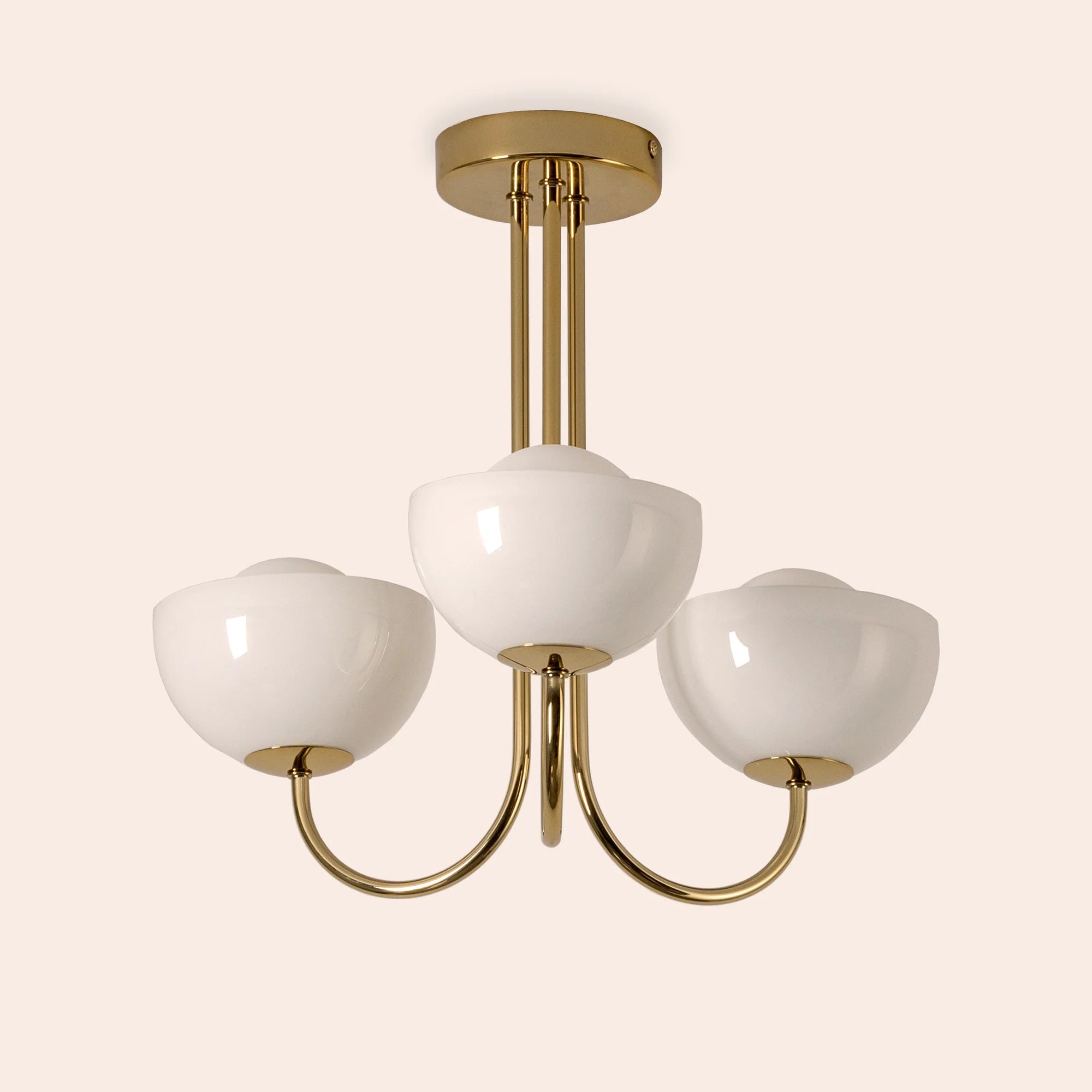 houseof. Dome 3 Light Ceiling Pendant - Brass