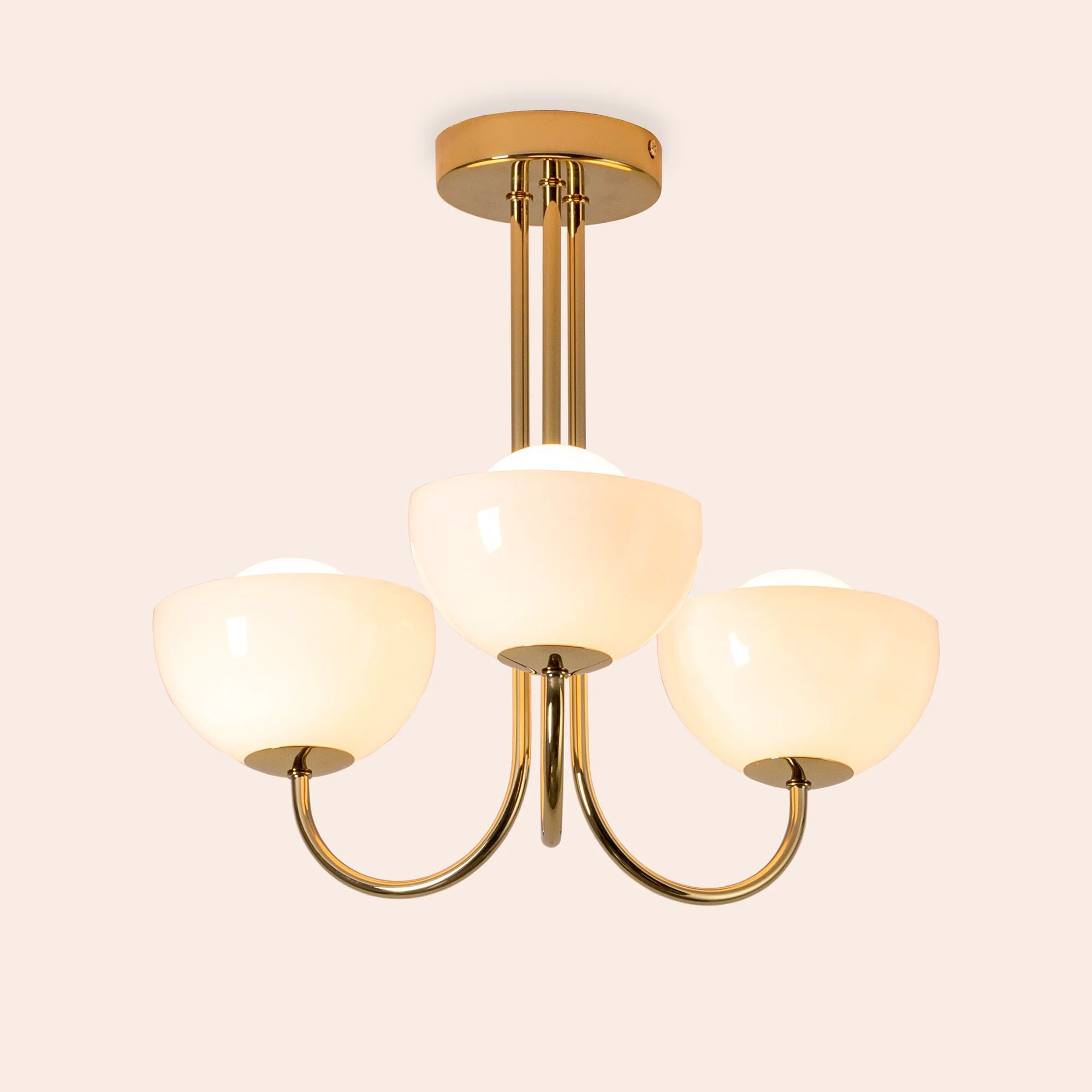 houseof. Dome 3 Light Ceiling Pendant - Brass