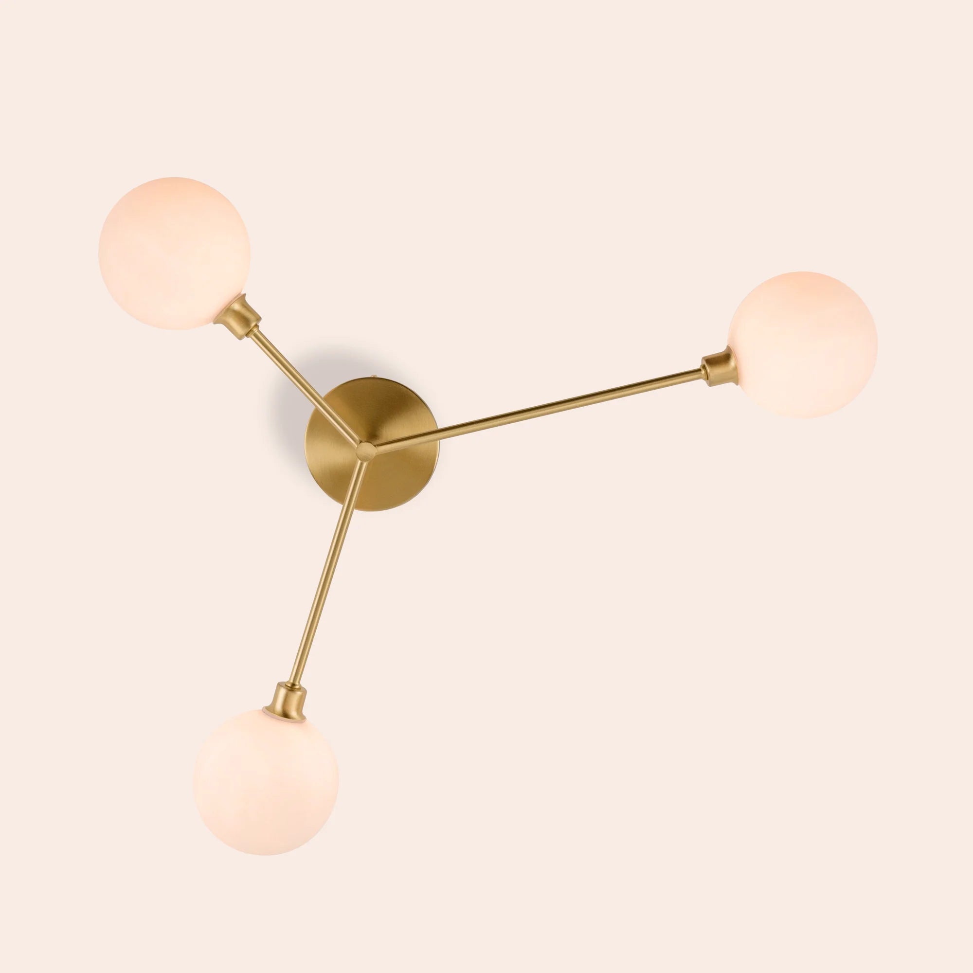 houseof. Flush 3 Light Ceiling Light - Brass