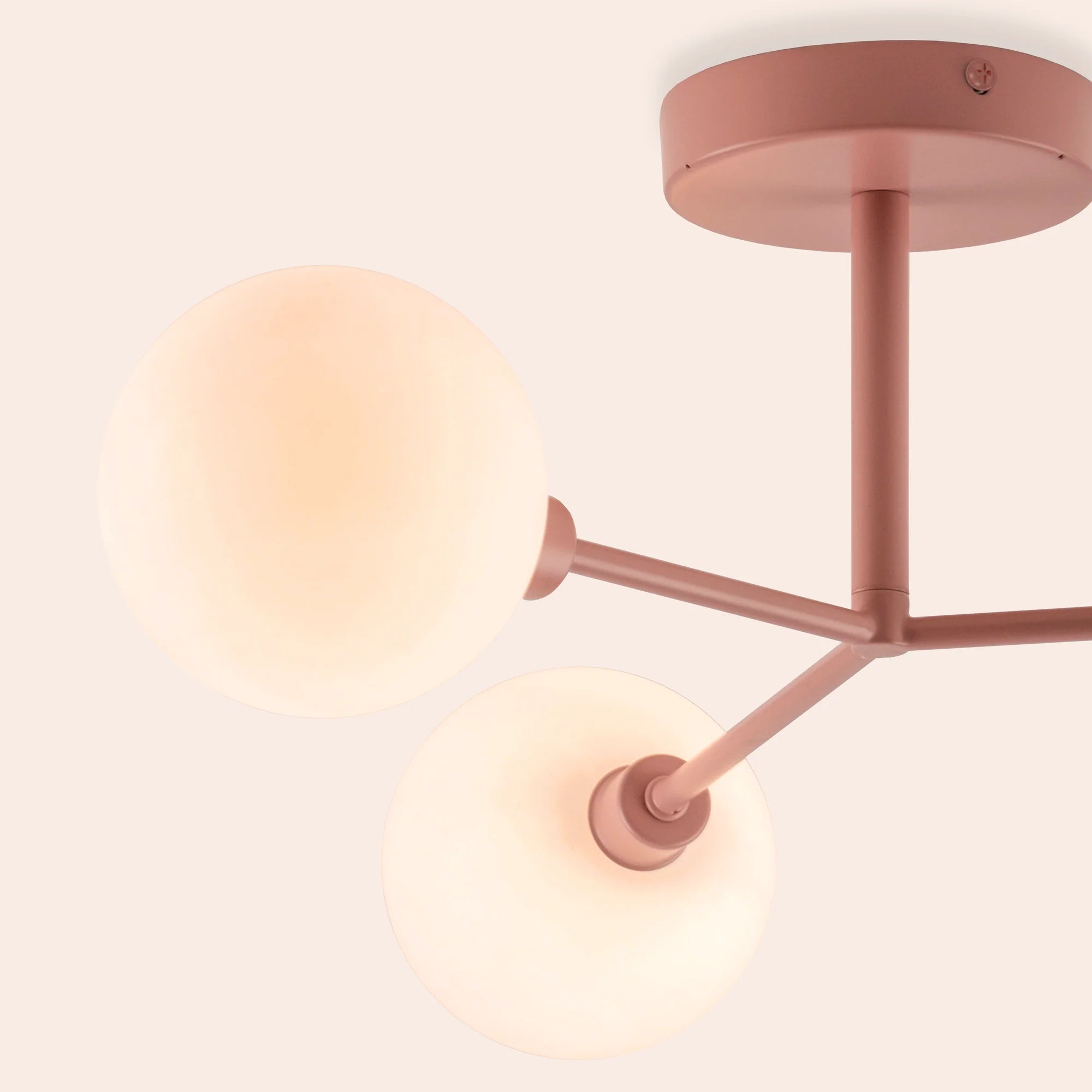 houseof. Flush 3 Light Ceiling Light - Pink