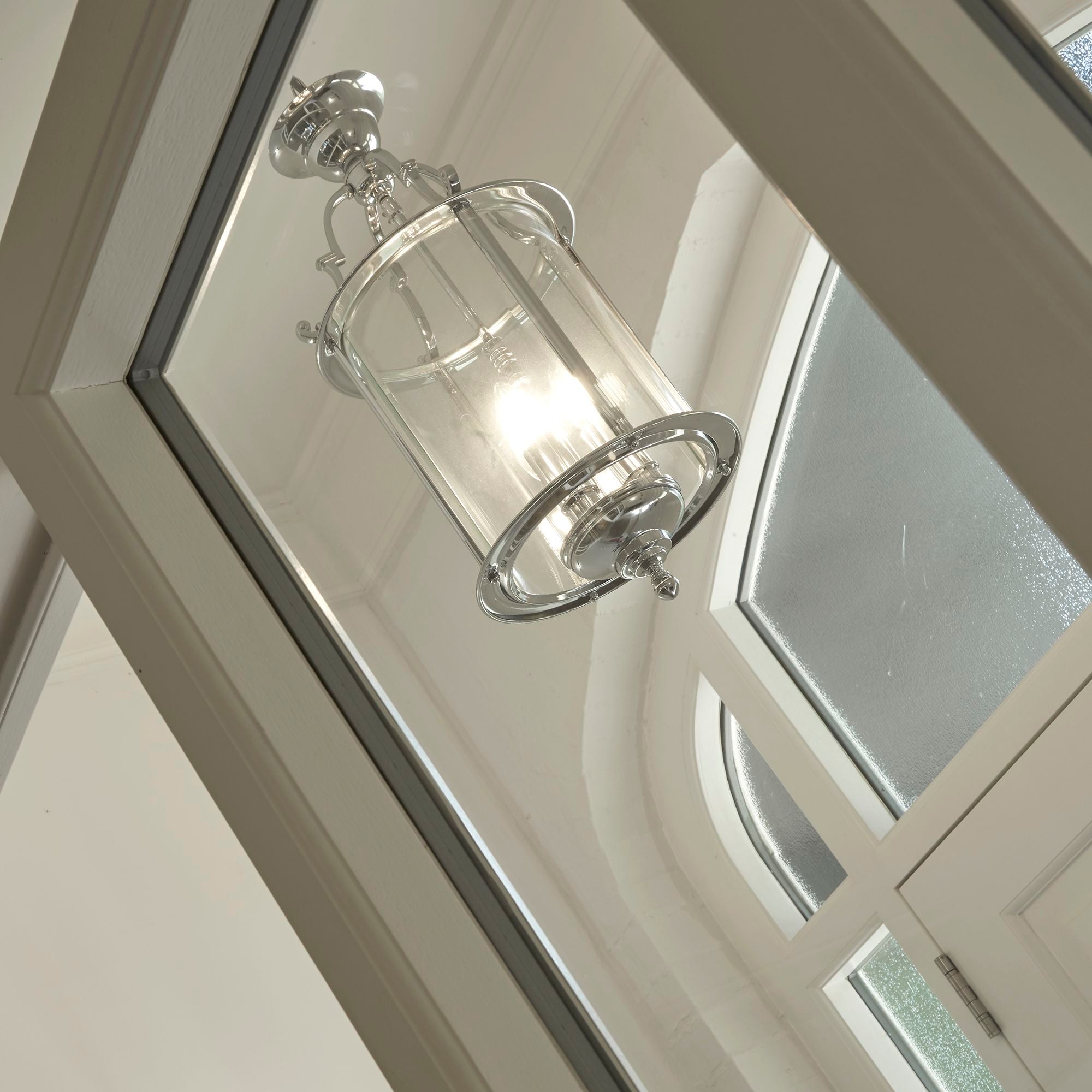 Searchlight Lake 25cm Chrome 3 Light Bevelled Glass