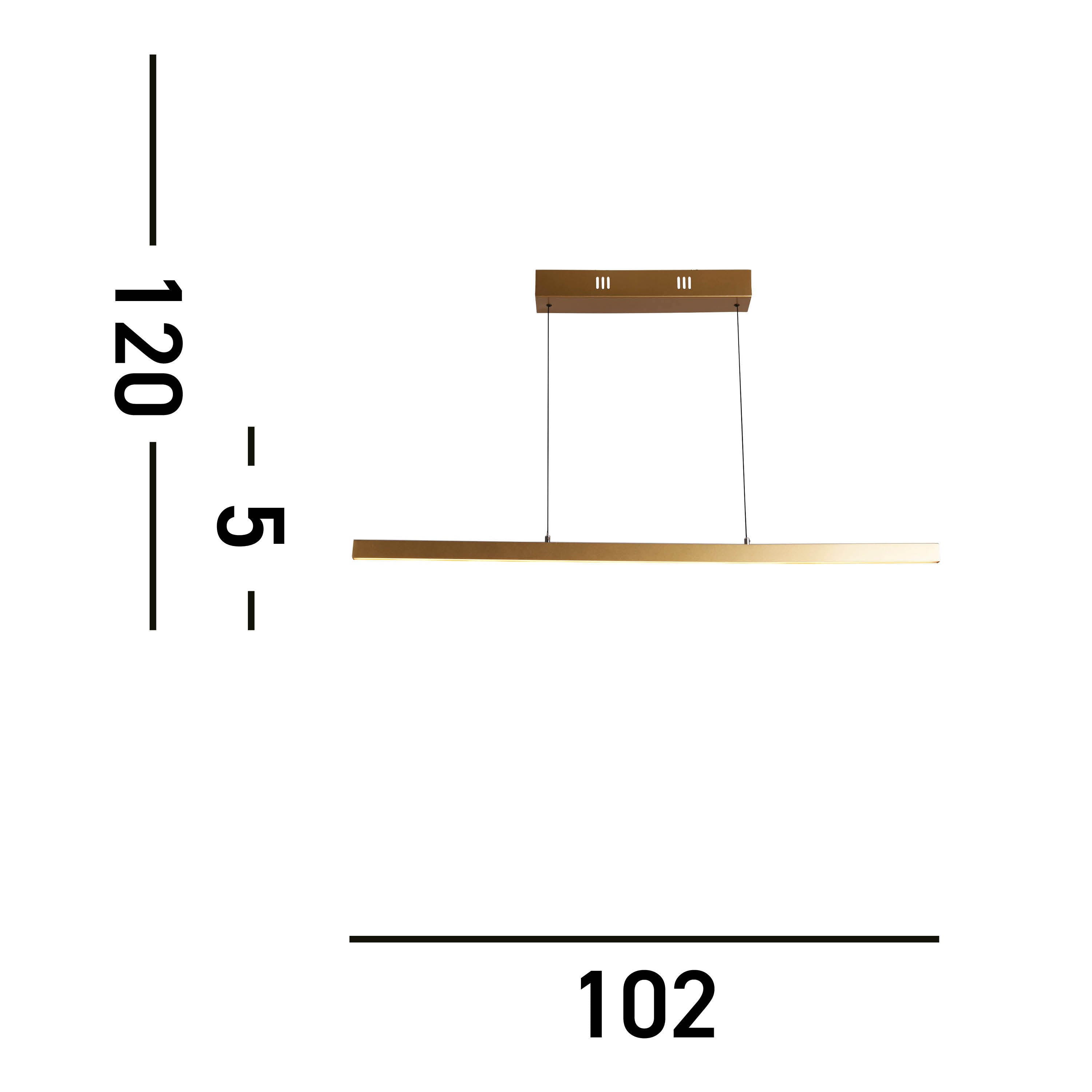 Searchlight Lance Linear Gesture Control Pendant - Gold Metal & Opal Glass