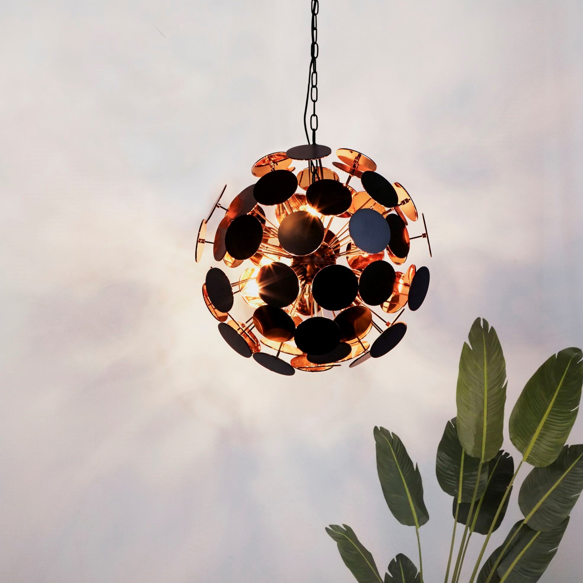 Searchlight Darnley 4 Light Ceiling Pendant - Matt Black & Gold