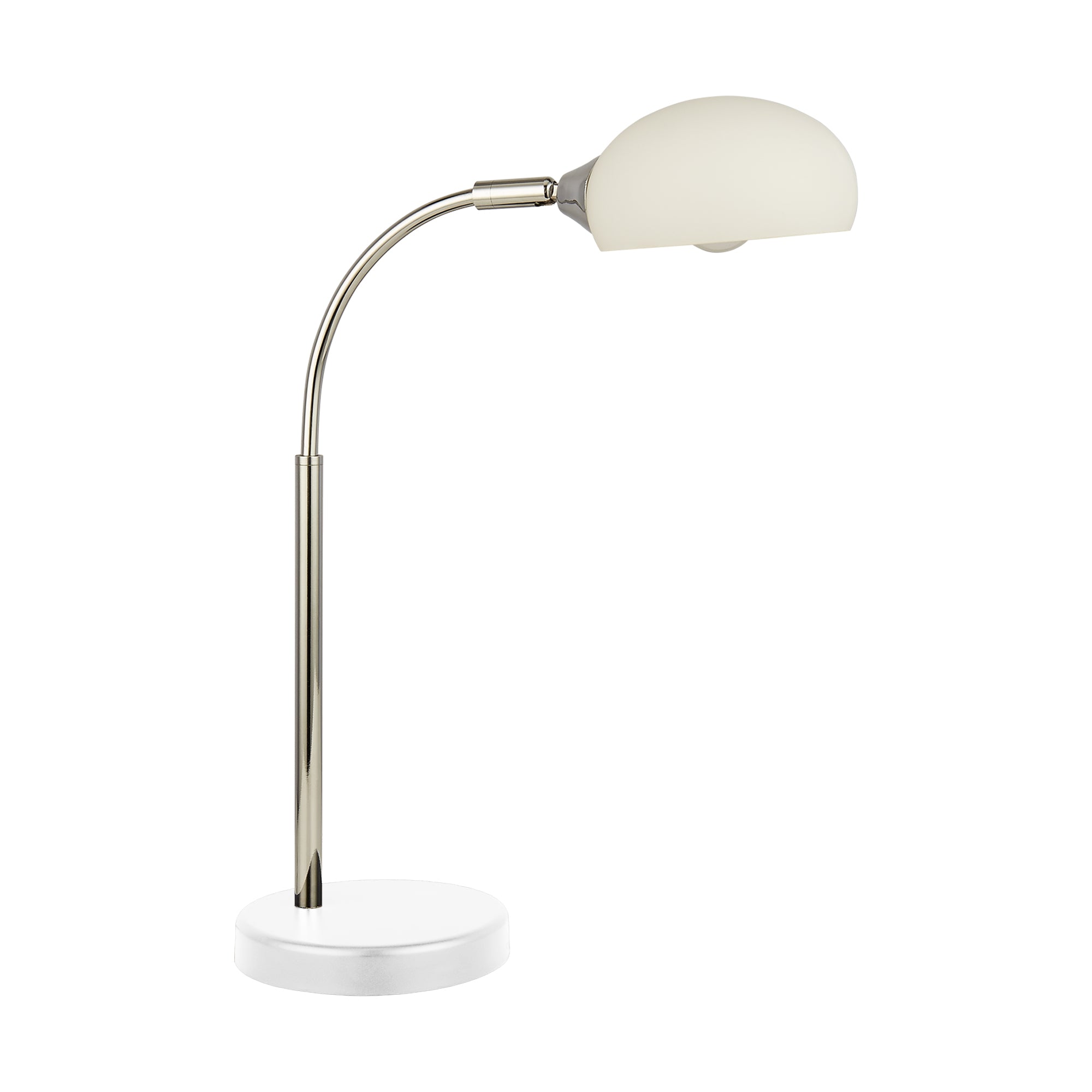 Searchlight Ashdale Table Lamp - Black & Chrome Metal & Opal Glass Shade